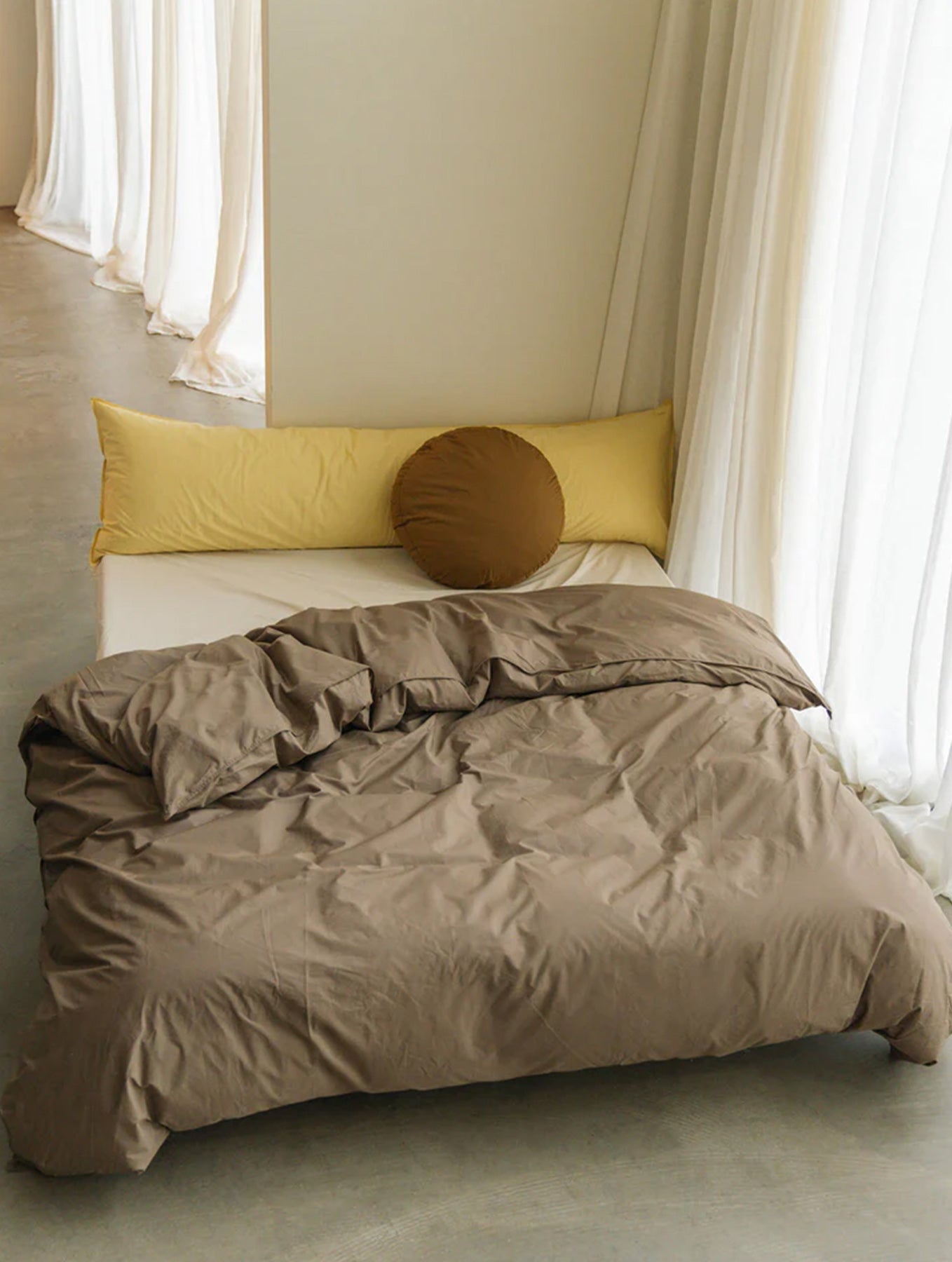 Kissenbezug Baumwolle - "bigDOT" - Khaki Gold