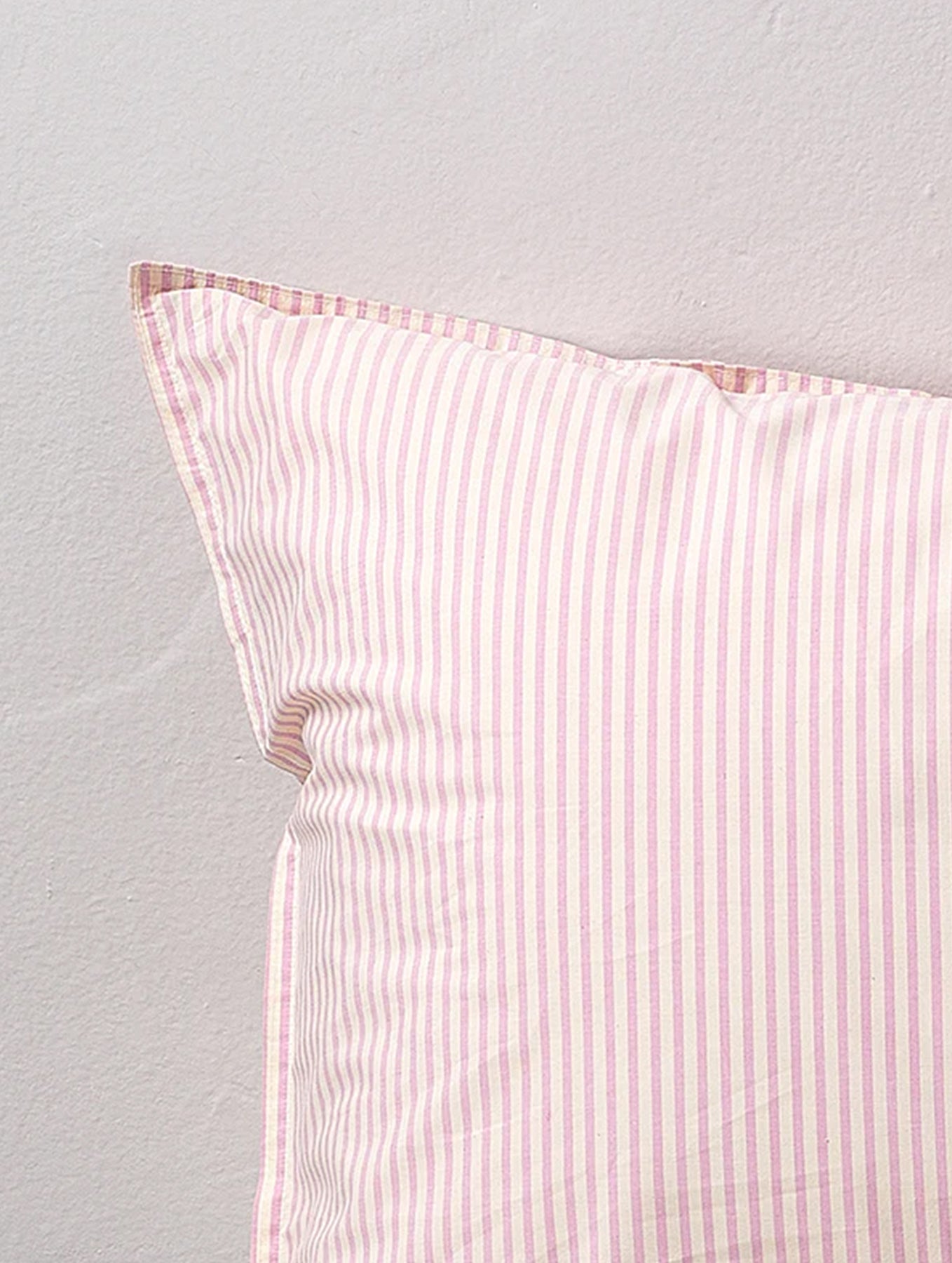 Kissenbezug Baumwolle - Streifen Pink/Ecru