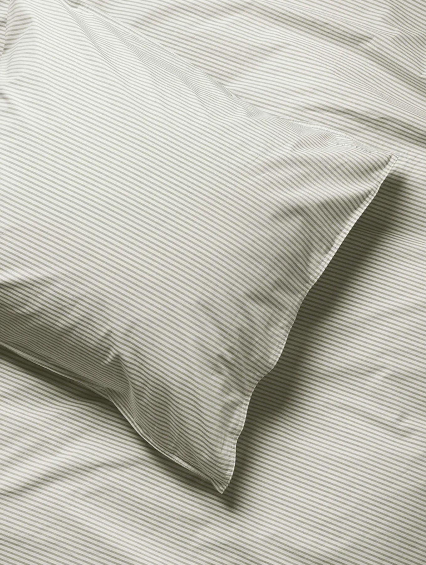 Kissenbezug Baumwolle - Streifen Olive/Ecru