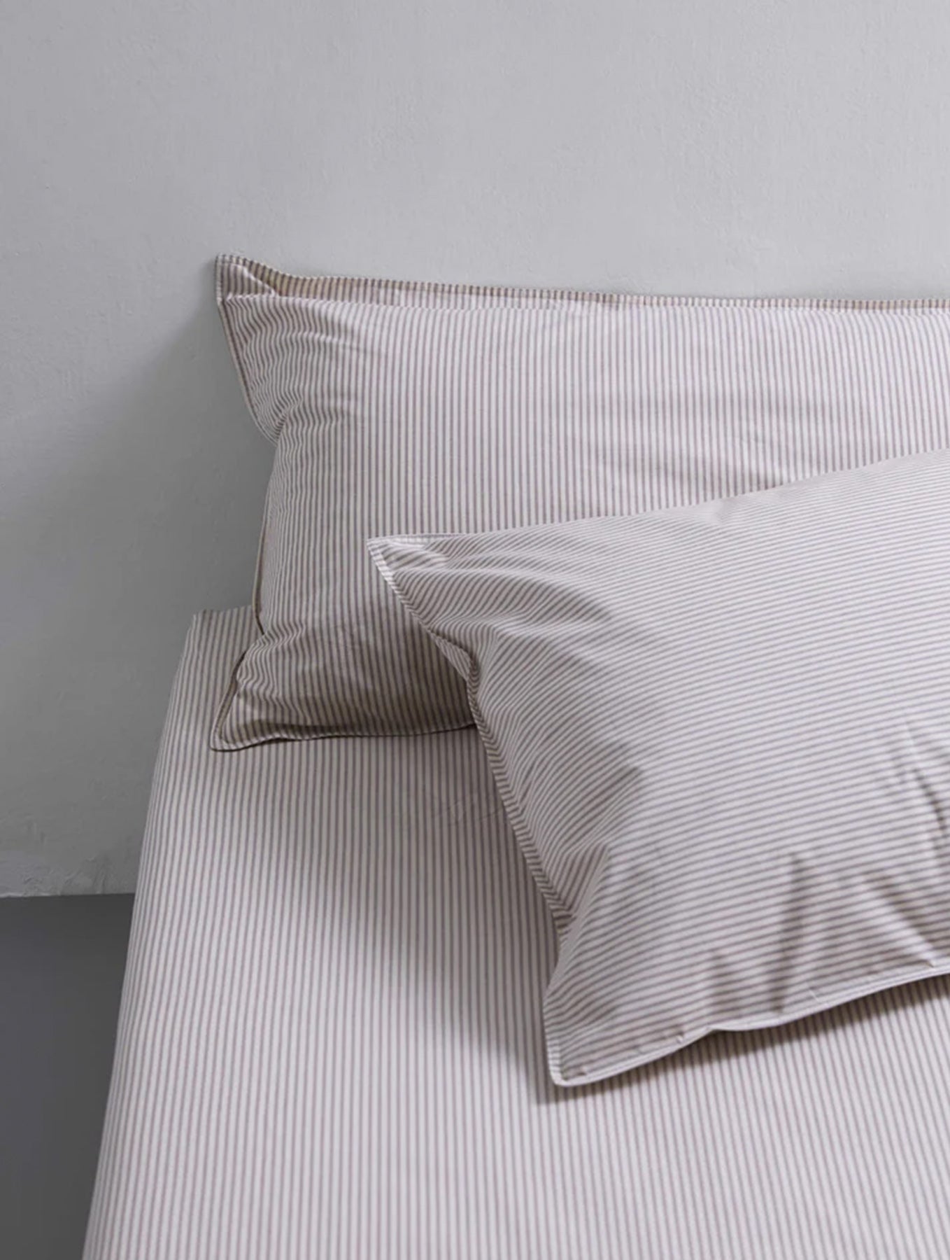 Kissenbezug Baumwolle - Streifen Brown/Ecru