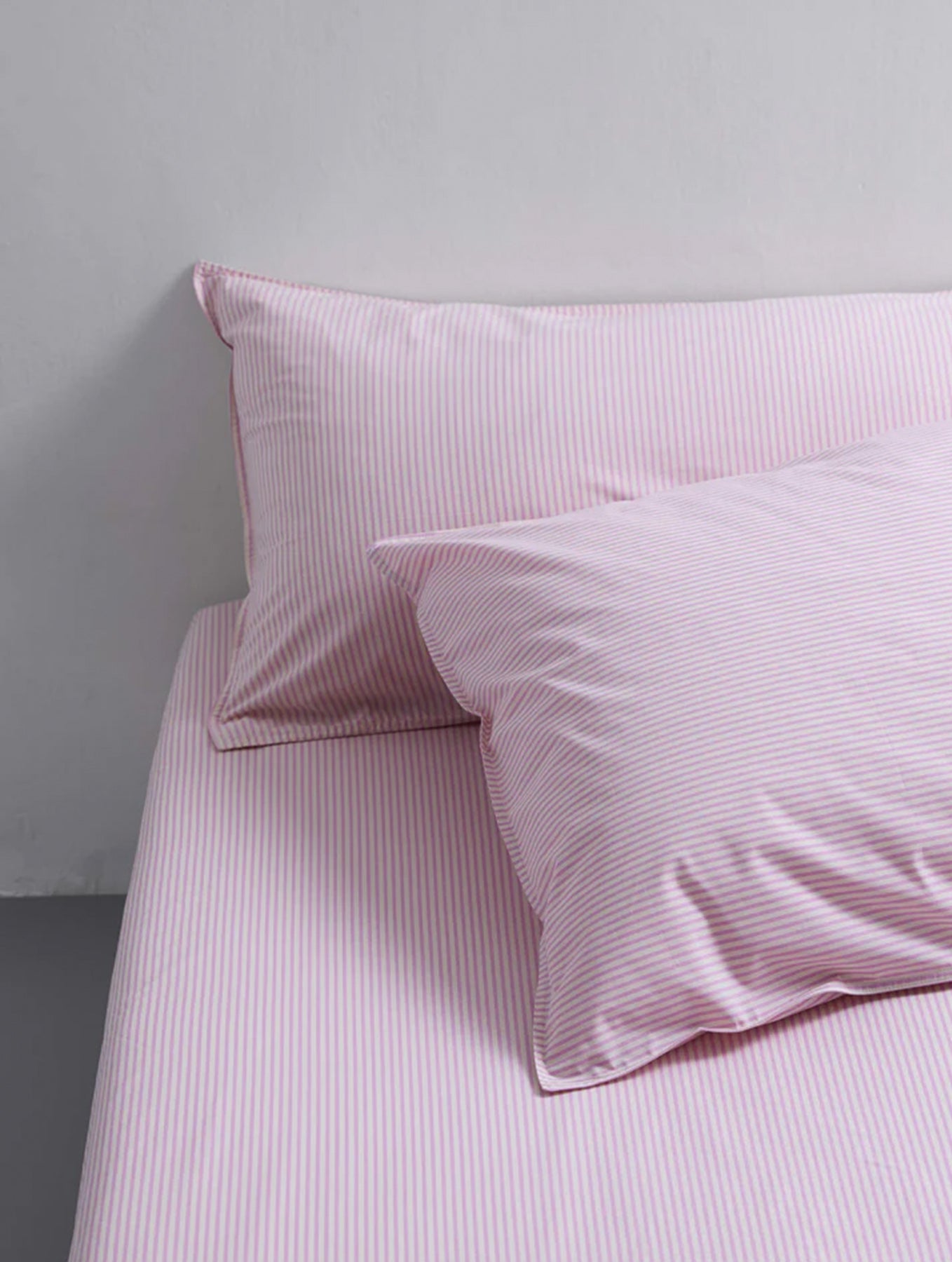 Kissenbezug Baumwolle - Streifen Pink/Ecru