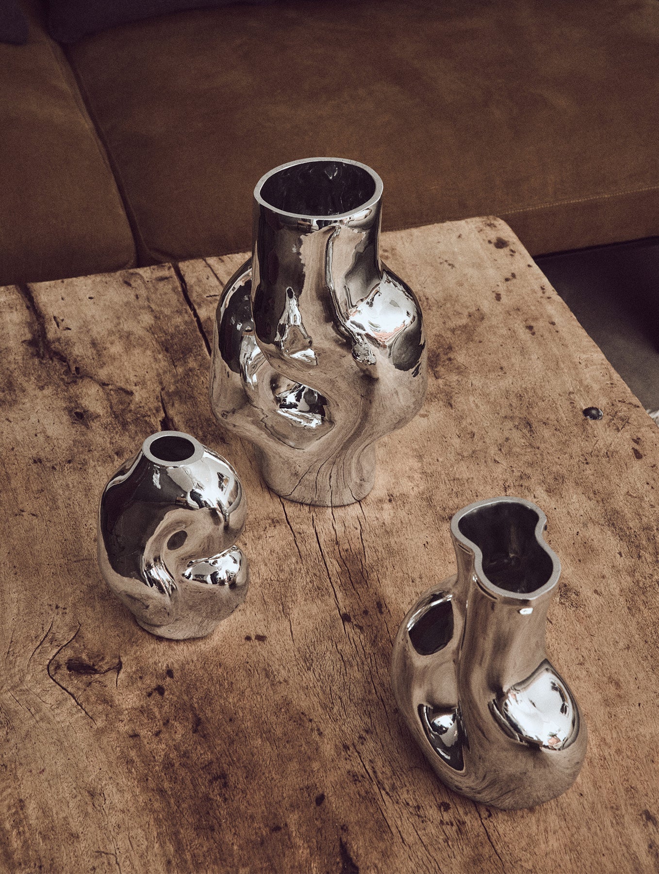 Gleam Glasvase - Verkromt