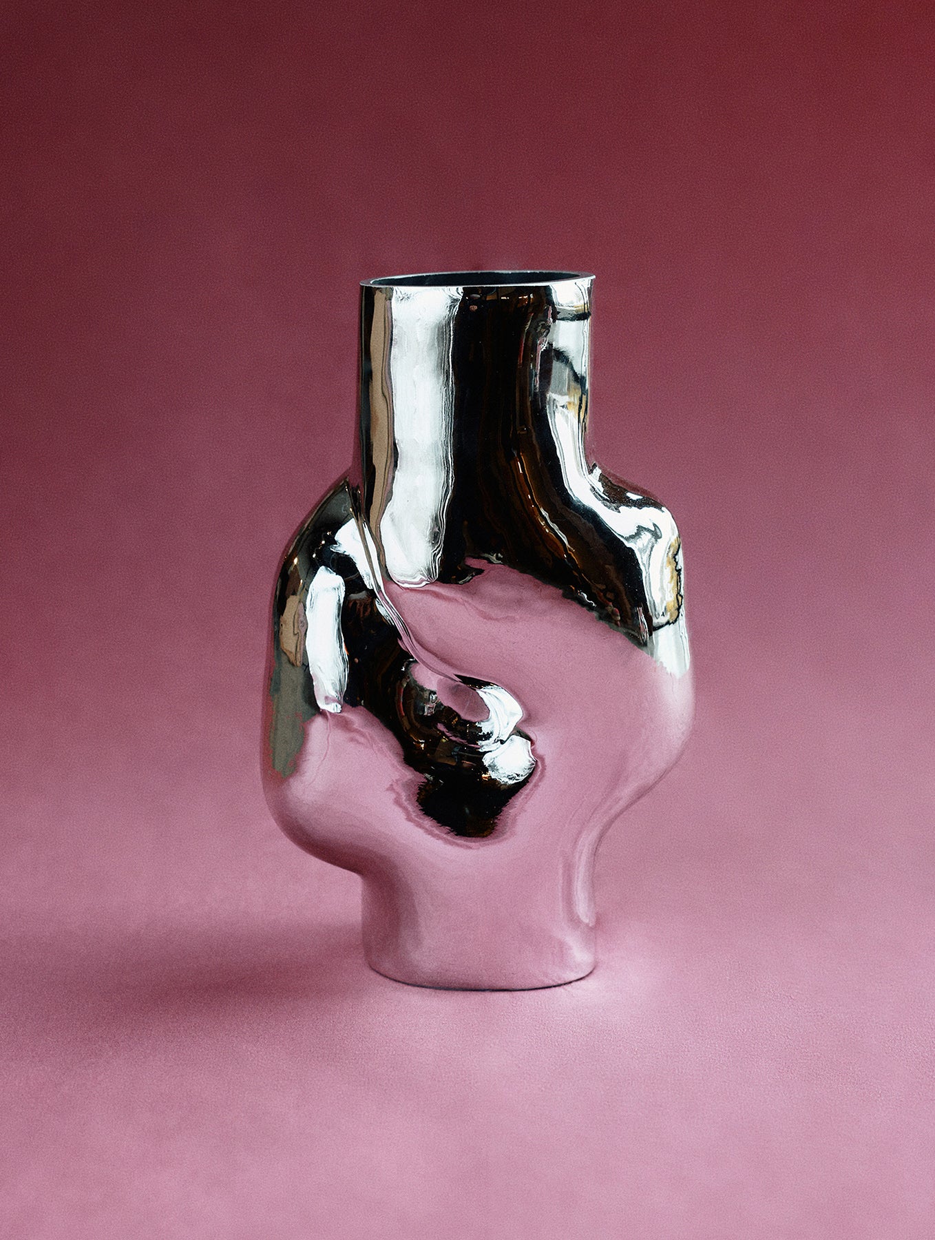 "Gleam" Glasvase - Verkromt