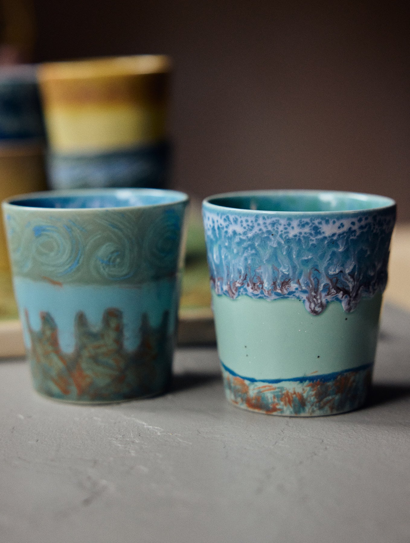 Kaffeebecher Keramik | Serie "Van Gogh" - 2er-Set