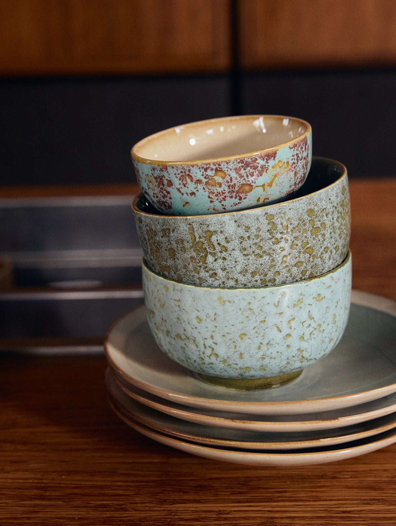 Teller 70's - Keramik - 22 cm - "Mist"