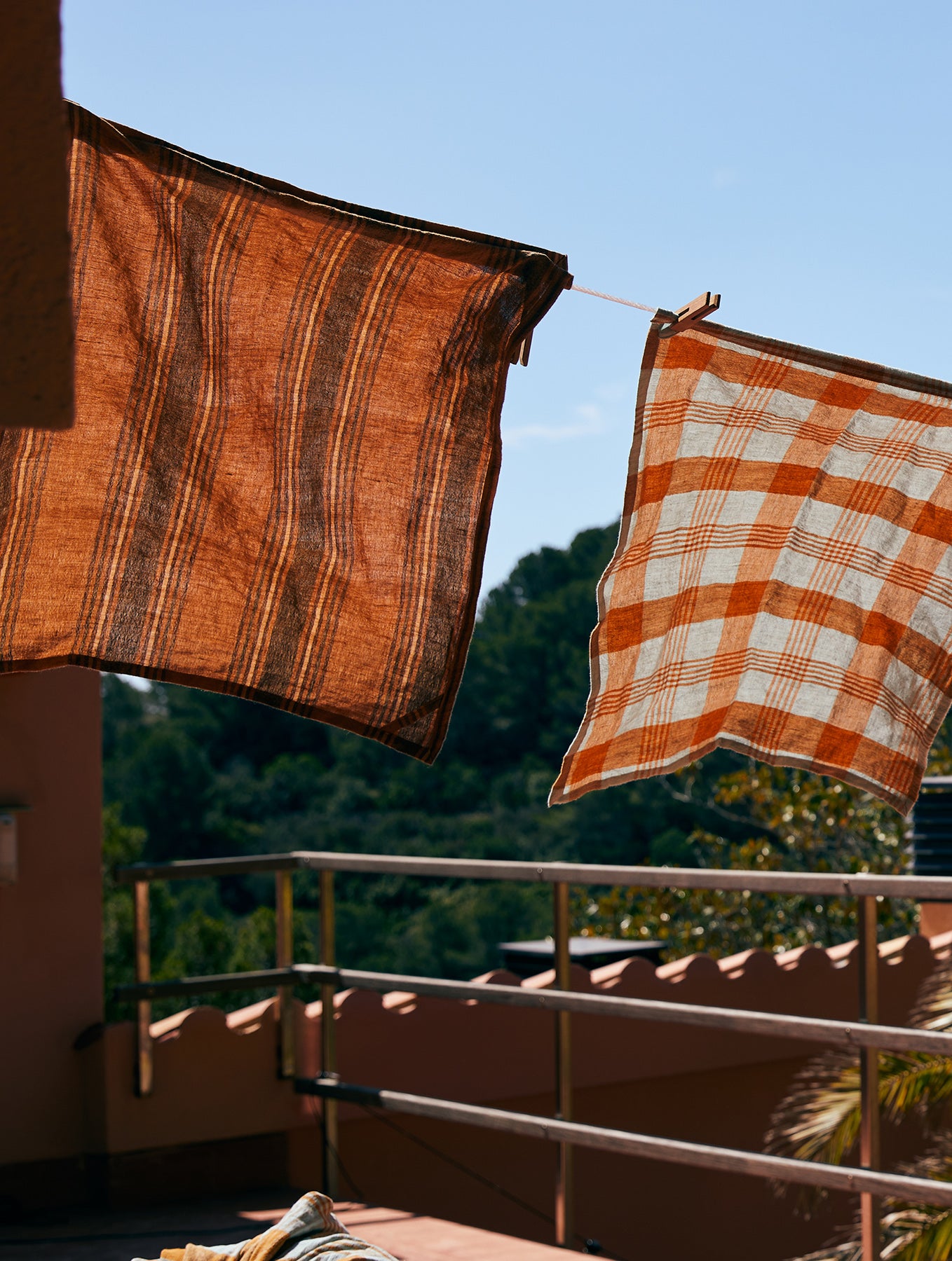 Geschirrtuch - "Vida" - Striped Amber/Grey