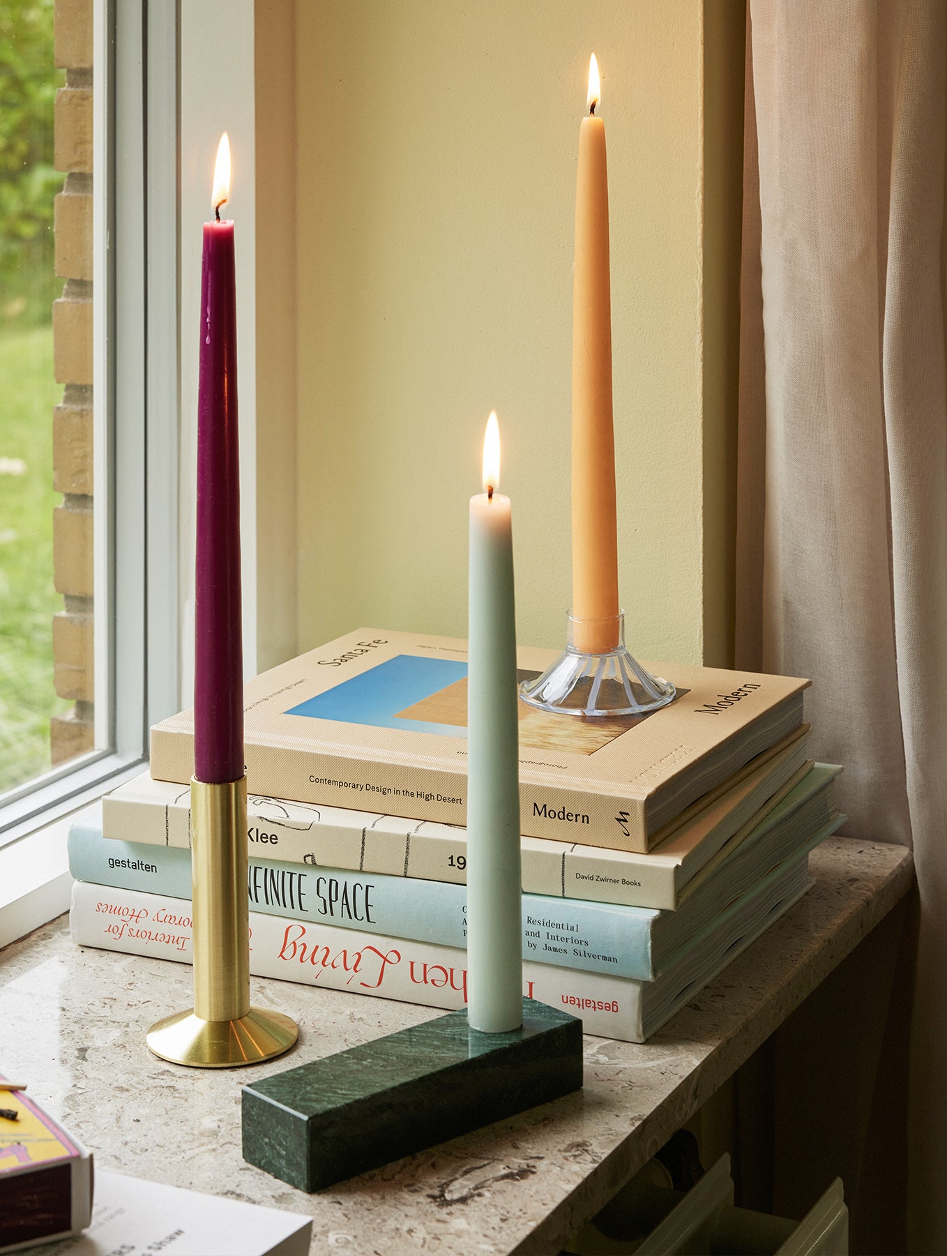 "Brick" Kerzenhalter - Grün