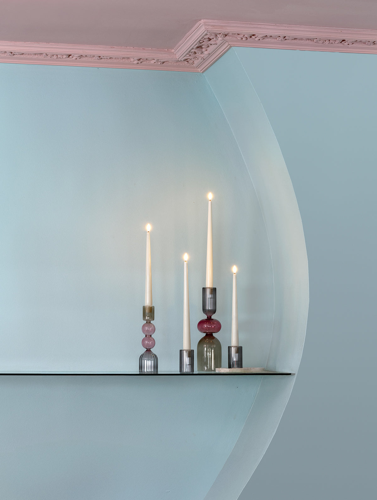 LED-Stabkerzen 2er-Set - Ivory