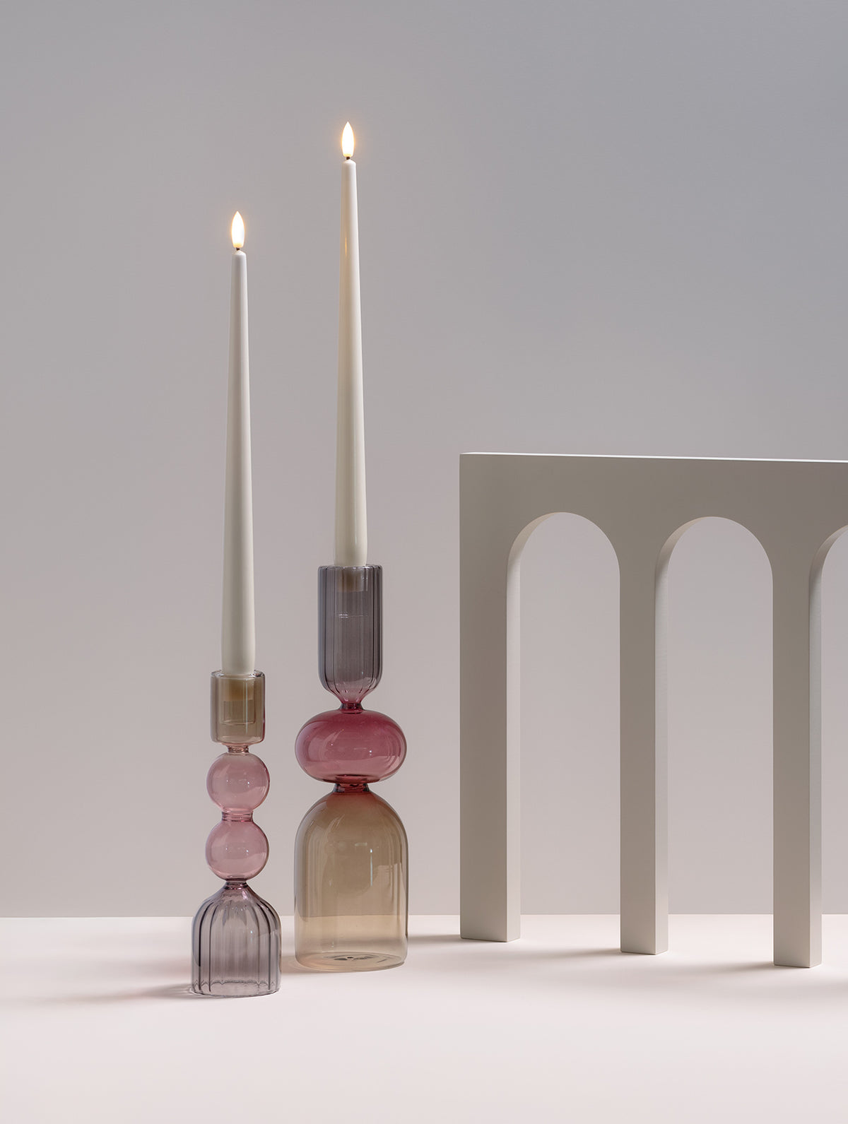 LED-Stabkerzen 2er-Set - Ivory