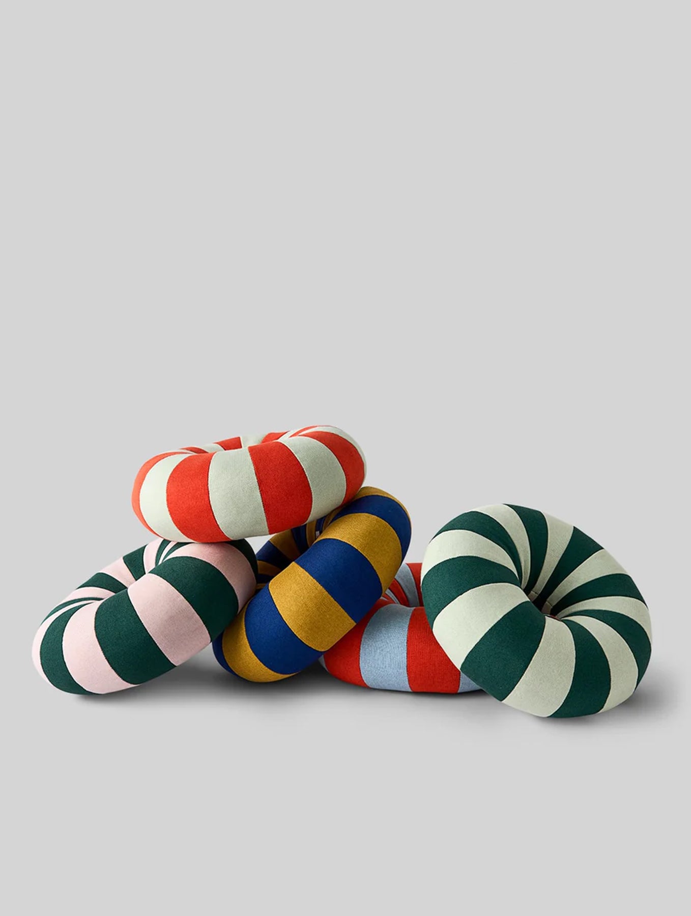 Rundes Kissen "Float" - Dark Blue/Ochre