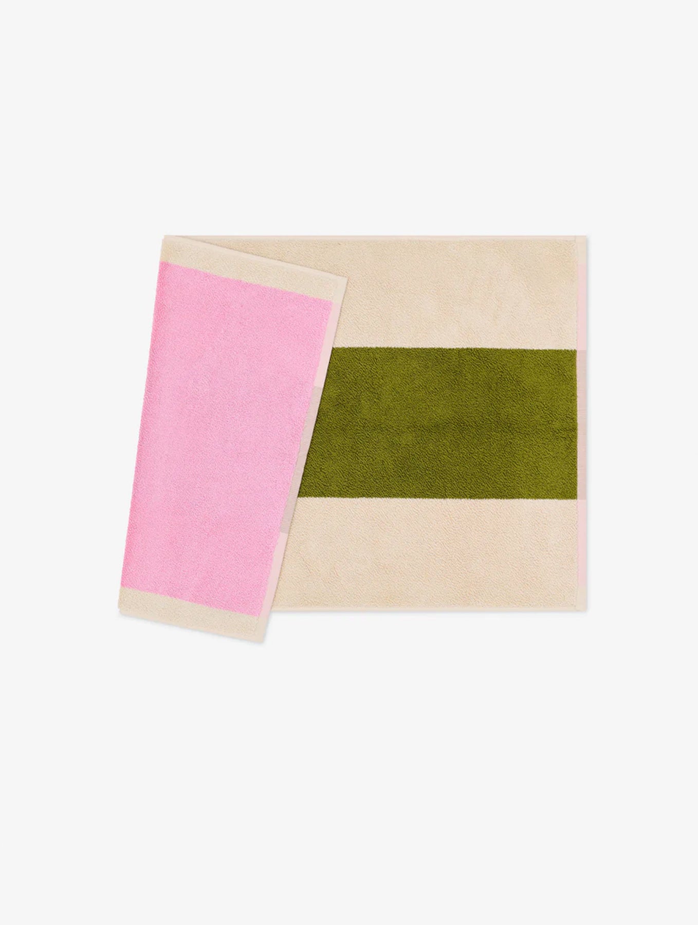 Badematte - Pink -Olive