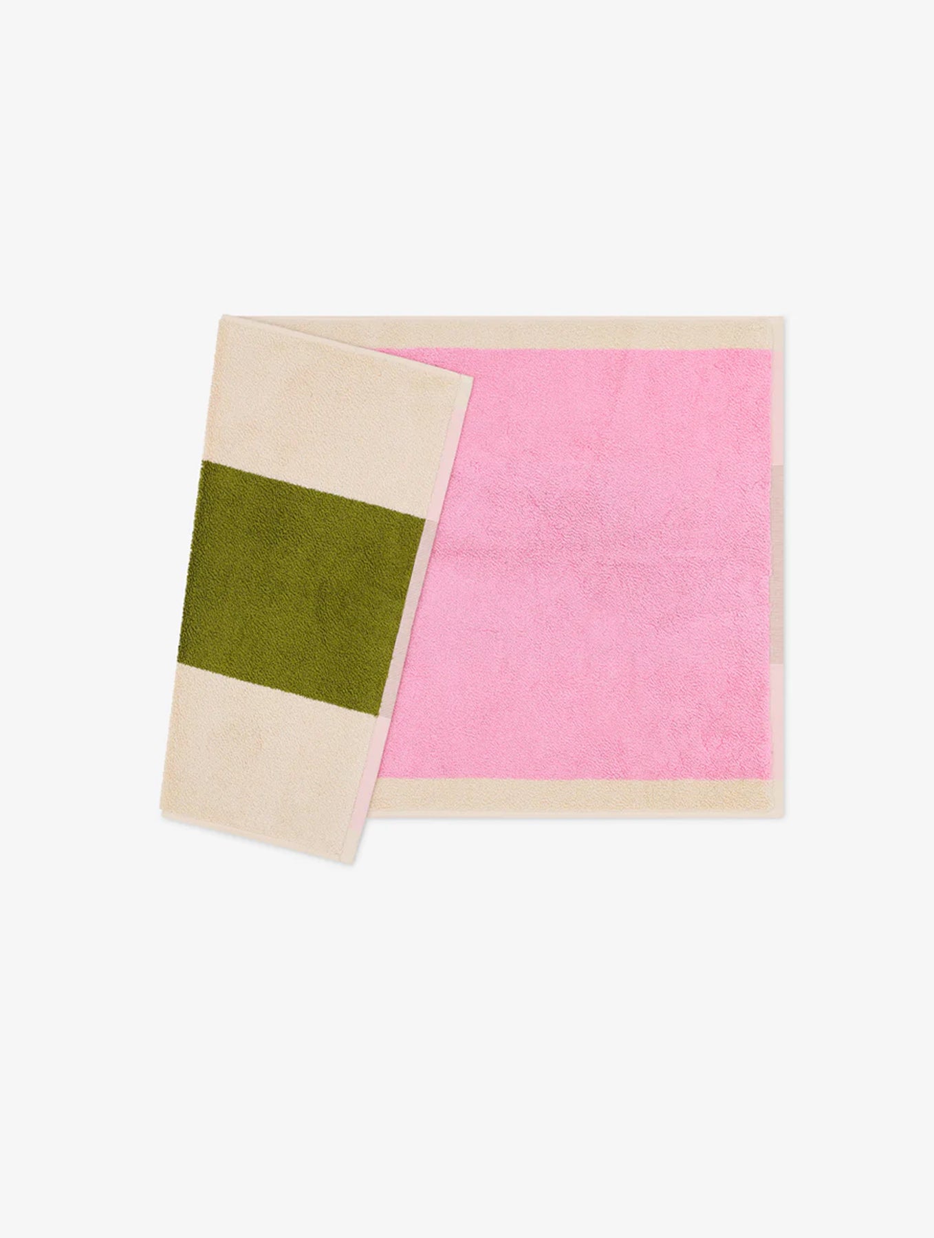 Badematte - Pink -Olive