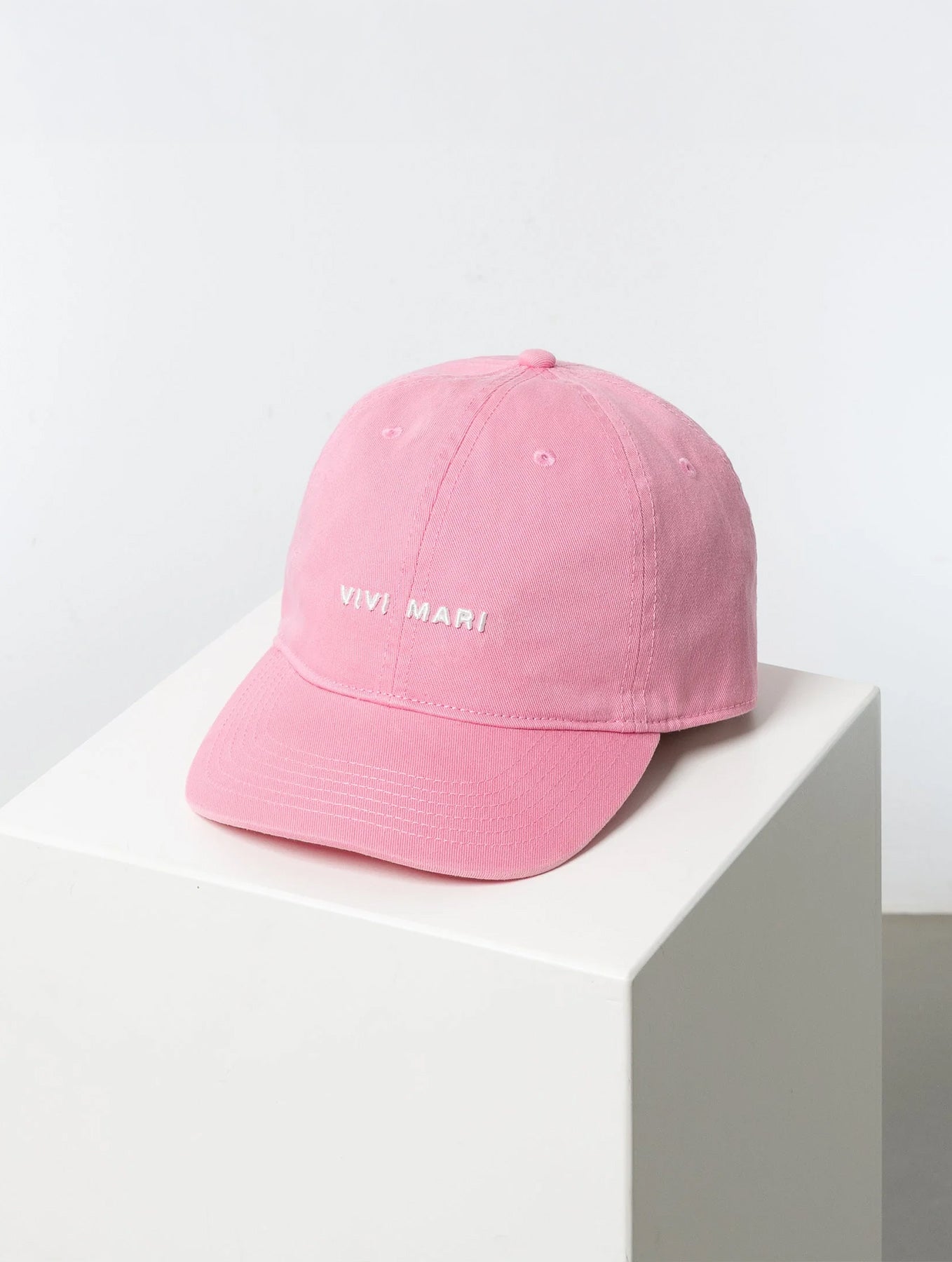Cap Solid - Soft Pink/White