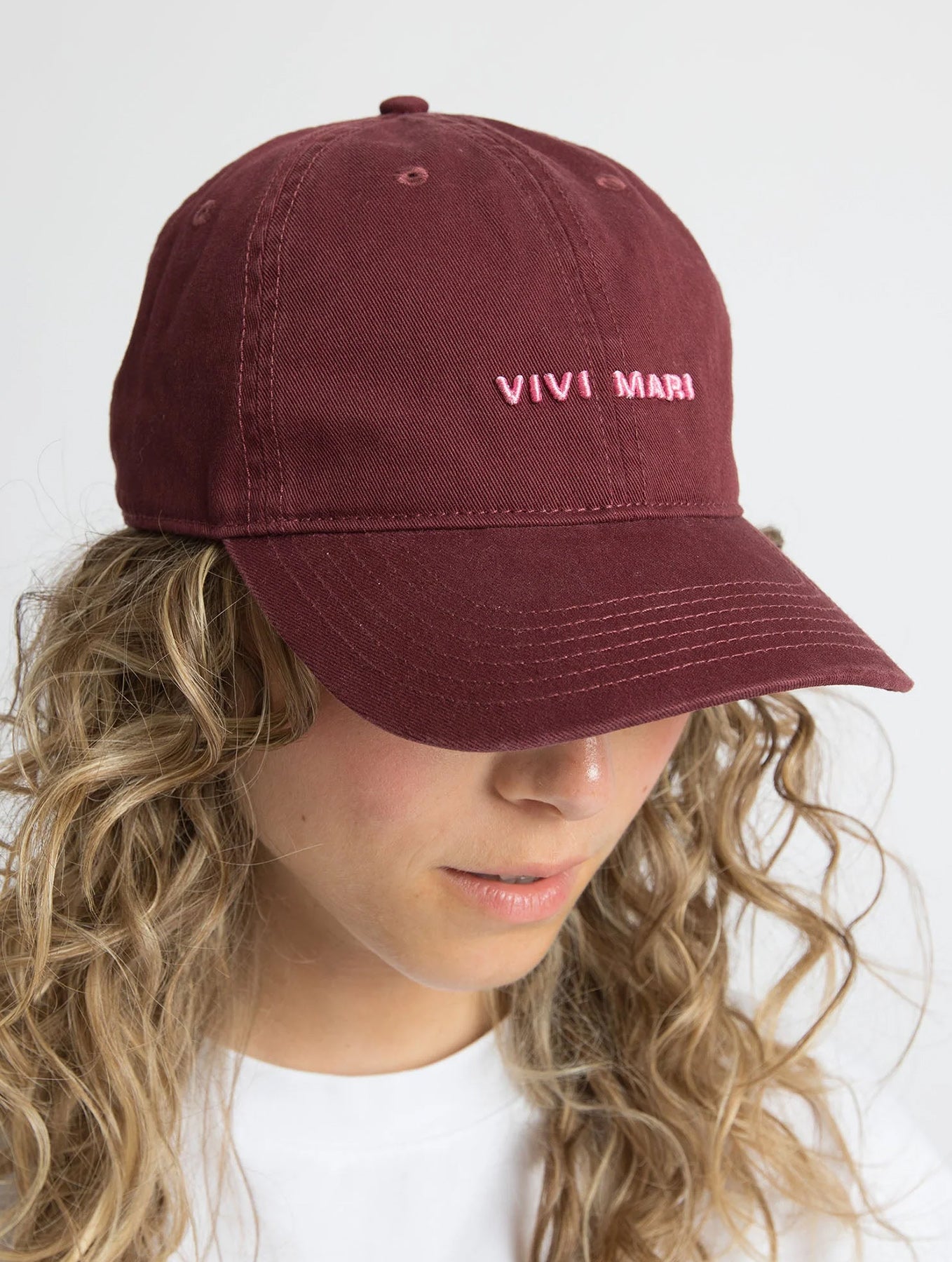 Cap Solid - Wine Red/Soft Pink