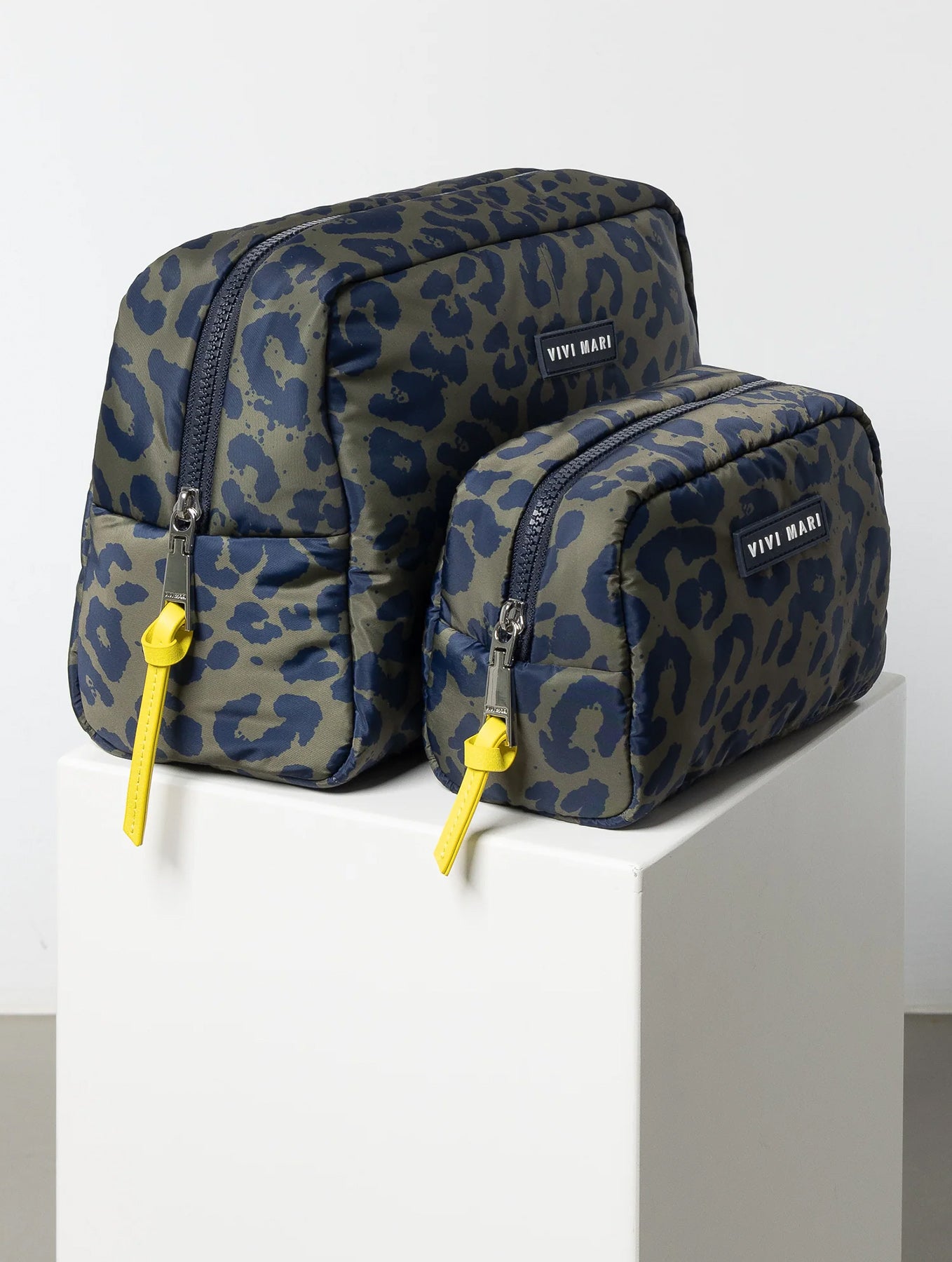 Kosmetiktasche Small -  Leo Splashes Navy/Olive