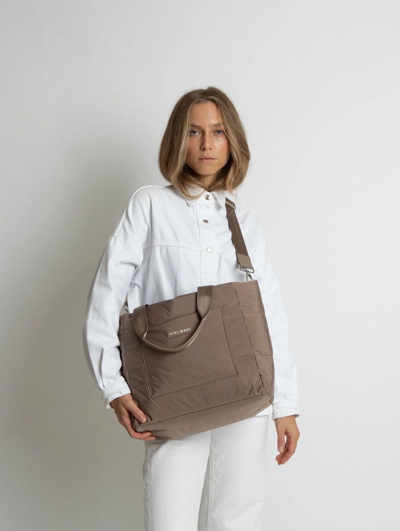 Padded Tote Bag Medium - Dark Mushroom
