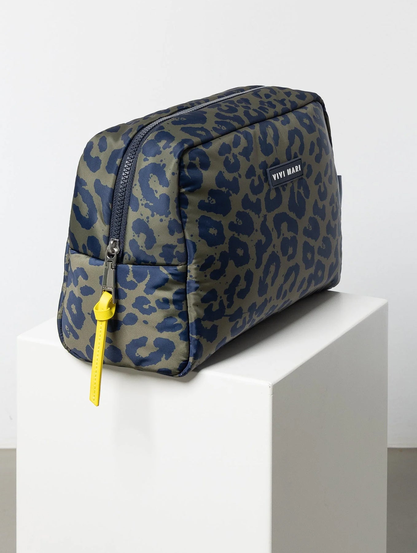 Kosmetiktasche Large -  Leo Splashes Navy/Olive