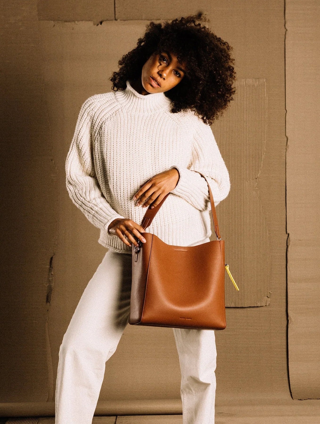 Tote Bag + Strap Basic Classic - Tan