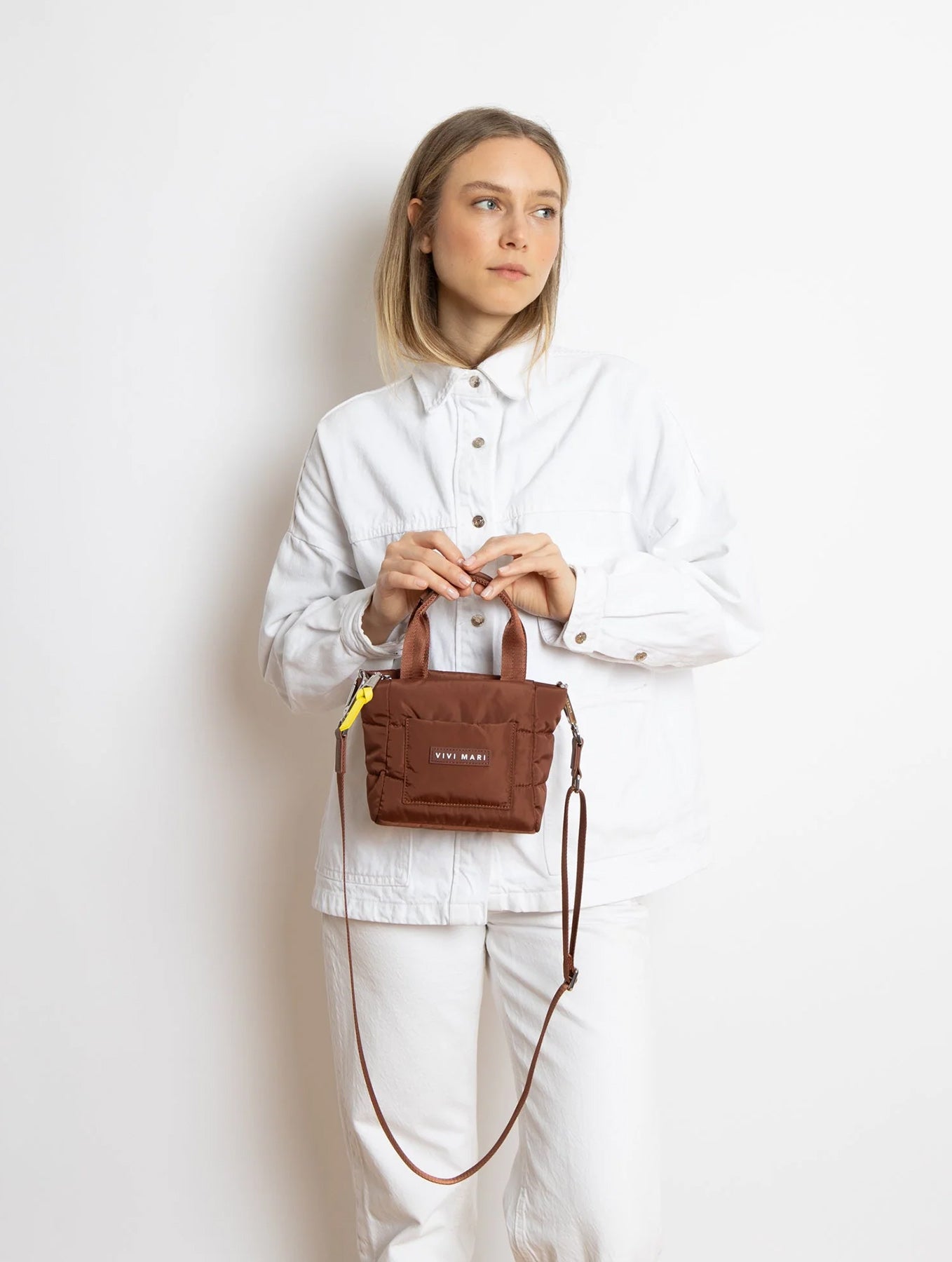 Padded Tote Bag Mini - Tan