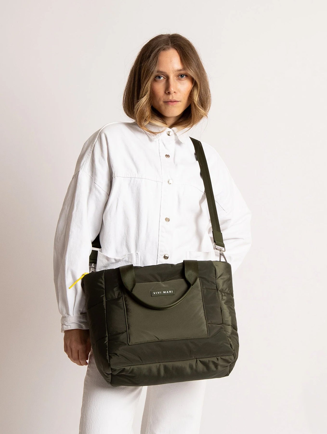 Padded Tote Bag Medium - Olive