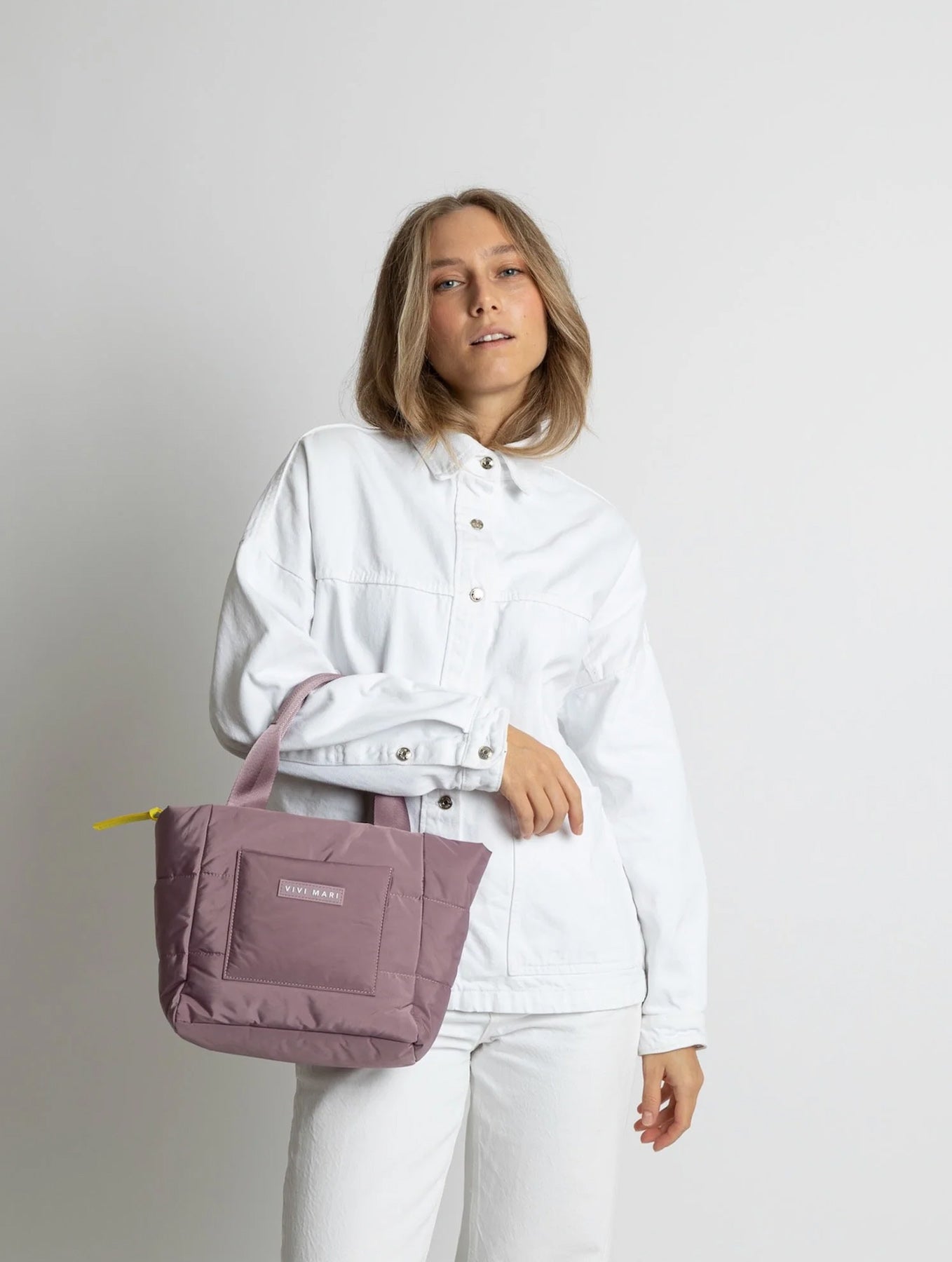 Padded Tote Bag Small - Ash Plum