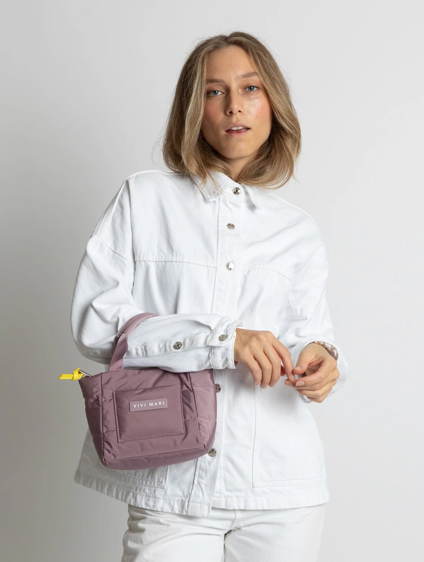 Padded Tote Bag Mini - Ash Plum