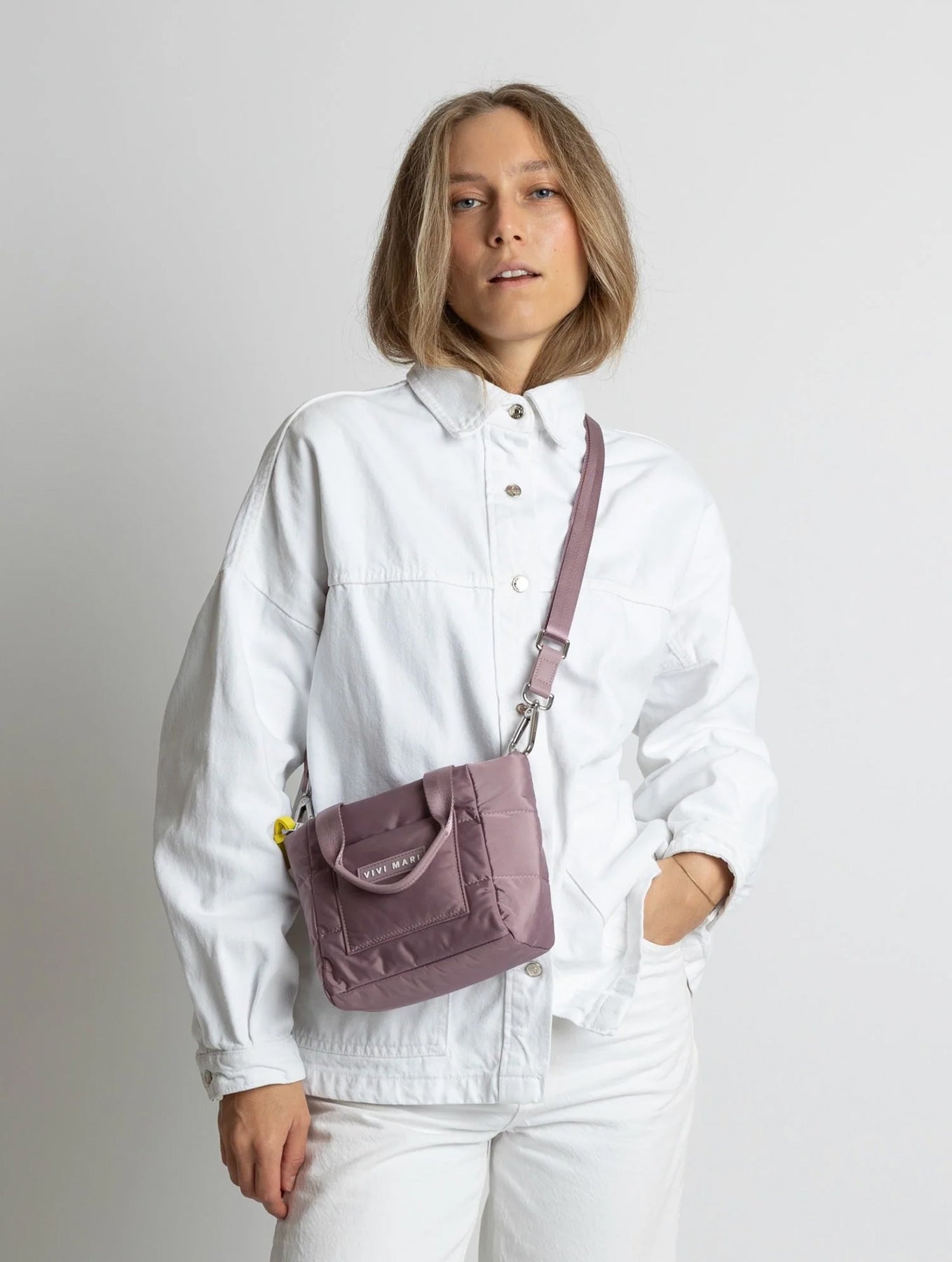 Padded Tote Bag Mini - Ash Plum
