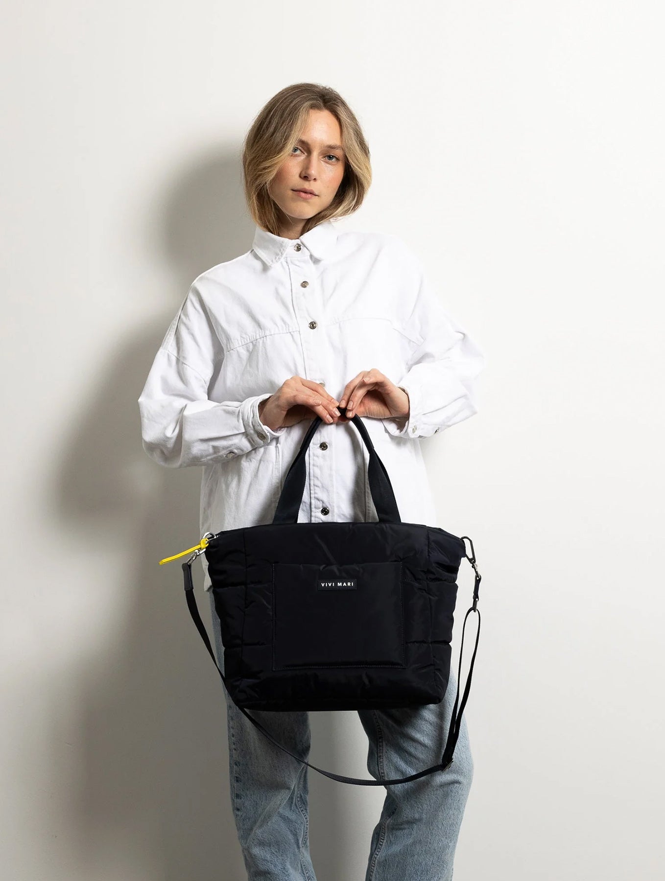 Padded Tote Bag Medium - Navy
