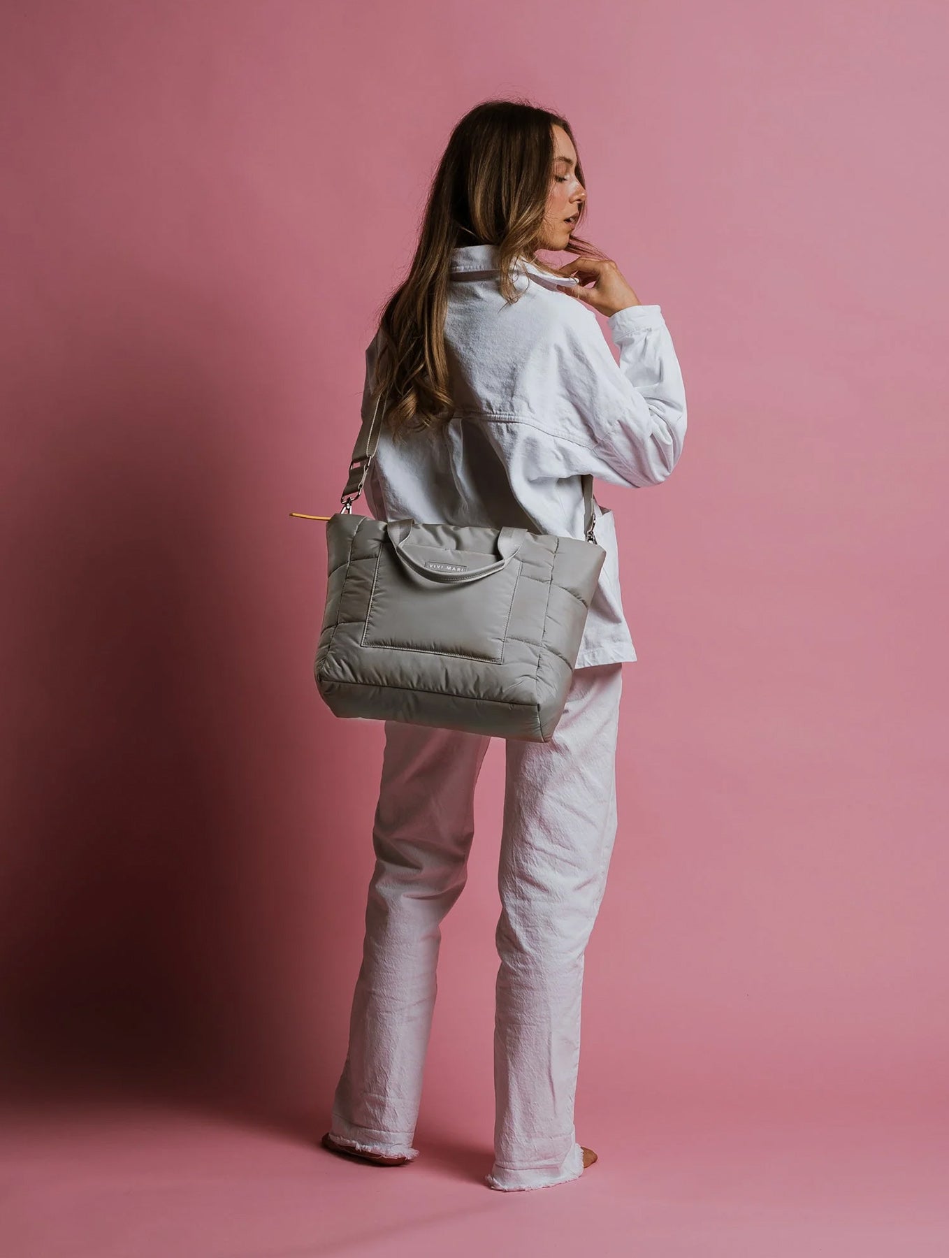 Padded Tote Bag Medium - Stone