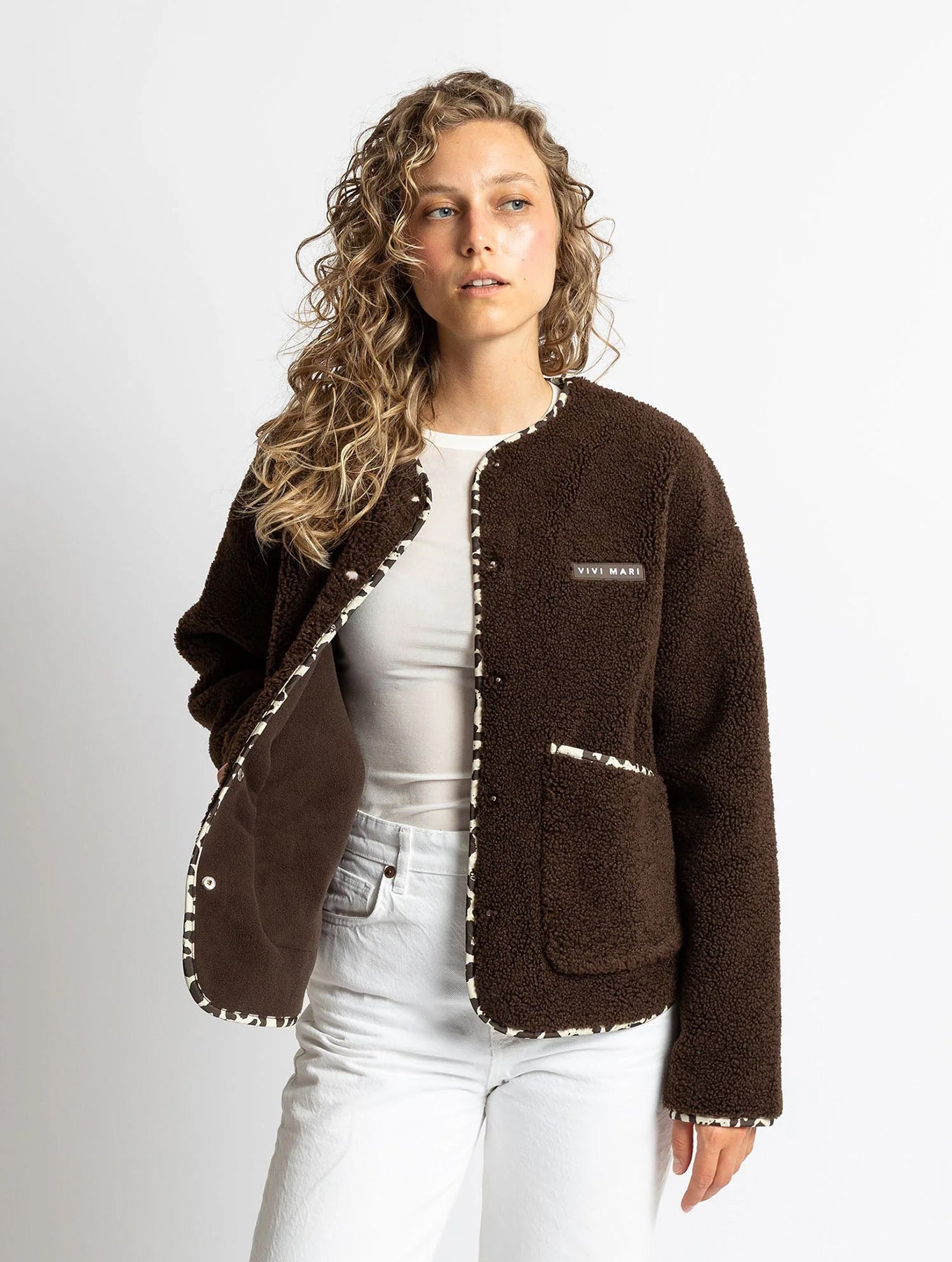 Teddy Fleece Jacket - Chocolate