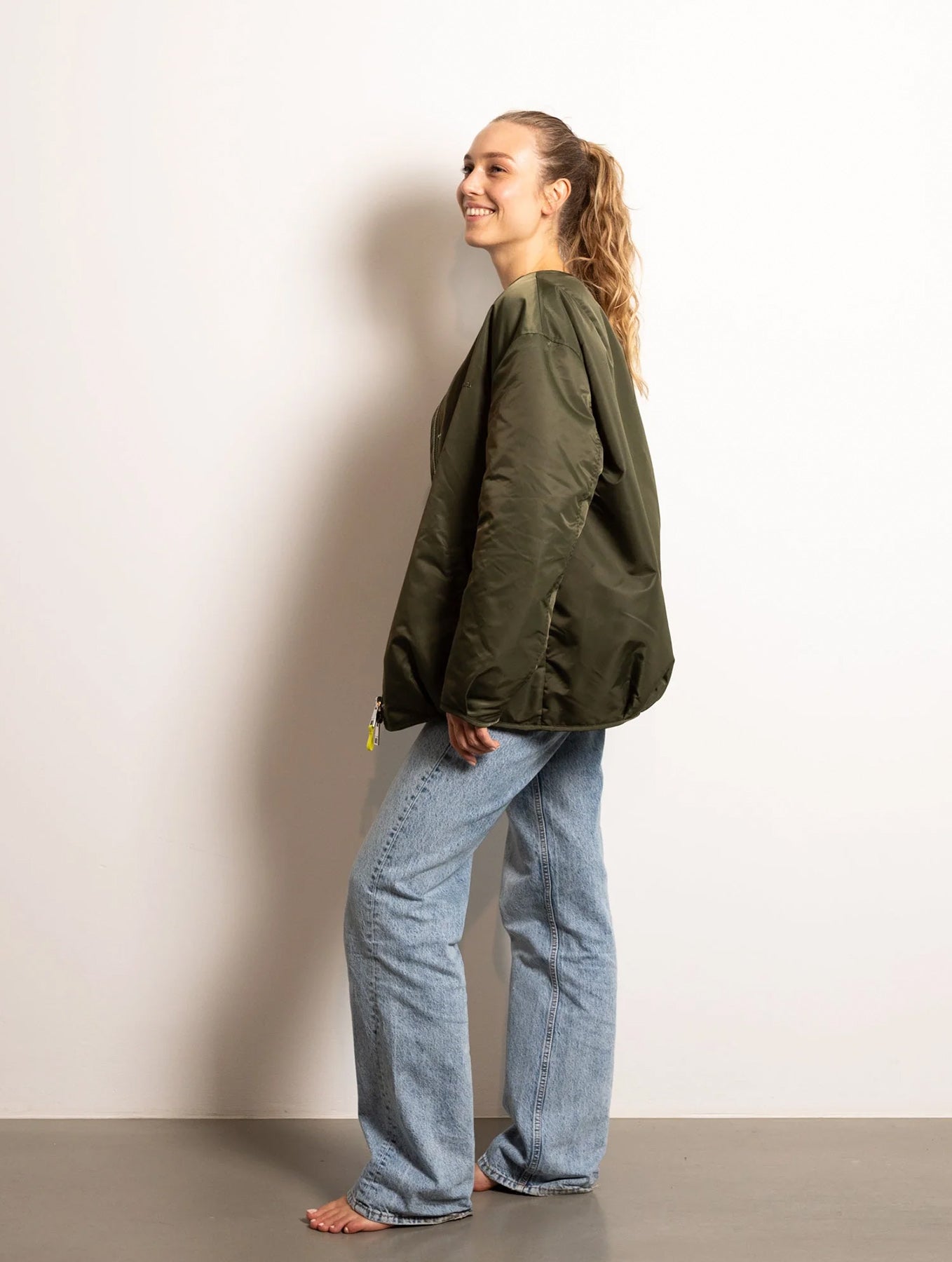 Reversible Bomber Jacket - Olive/Leo Navy-Olive
