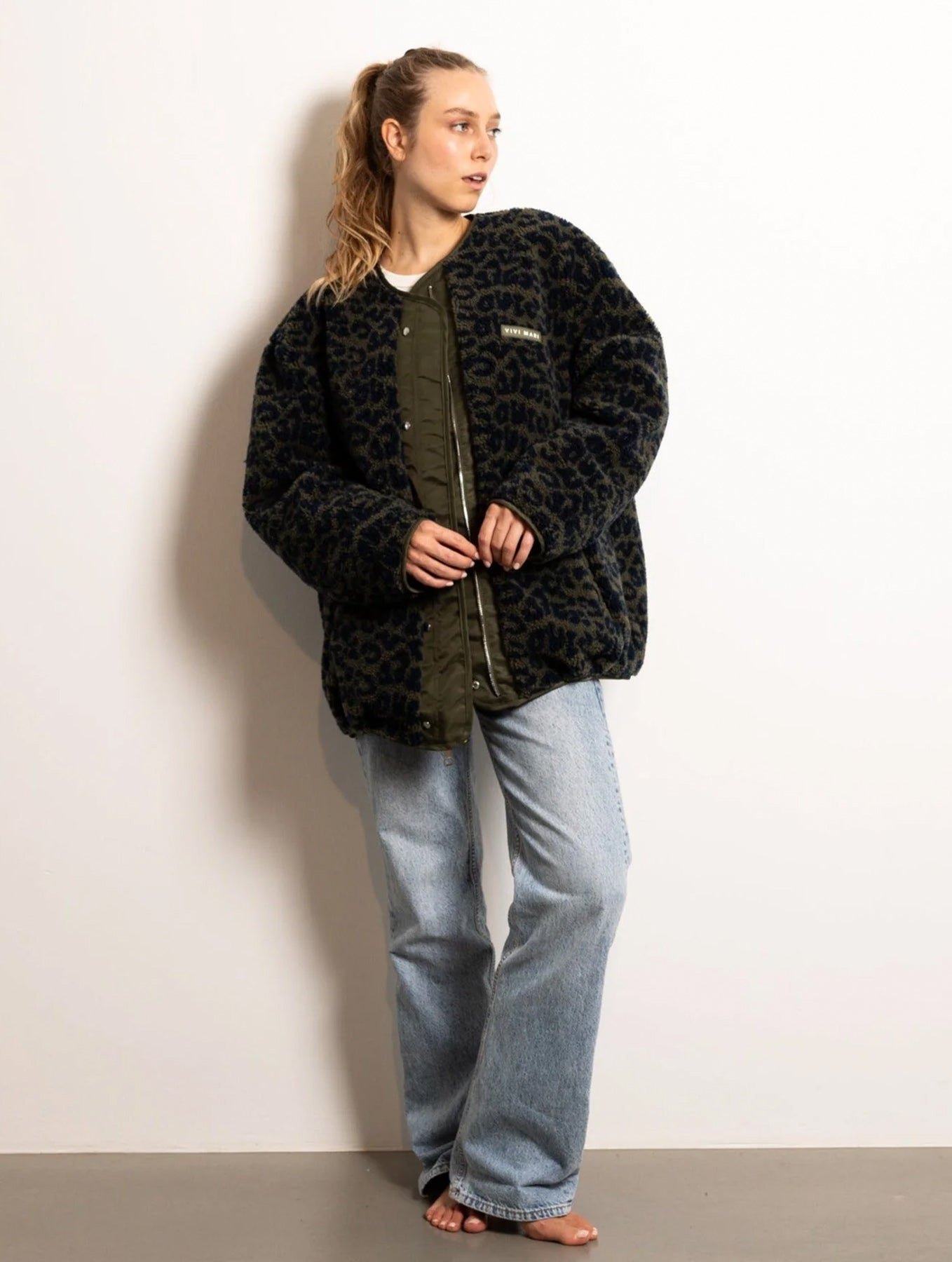 Reversible Bomber Jacket - Olive/Leo Navy-Olive