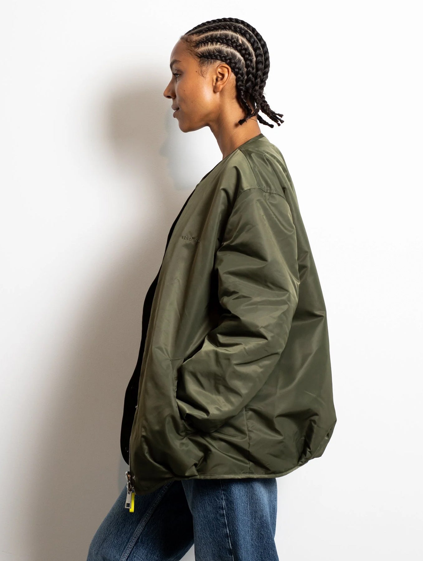 Reversible Bomber Jacket - Olive/Leo Navy-Olive