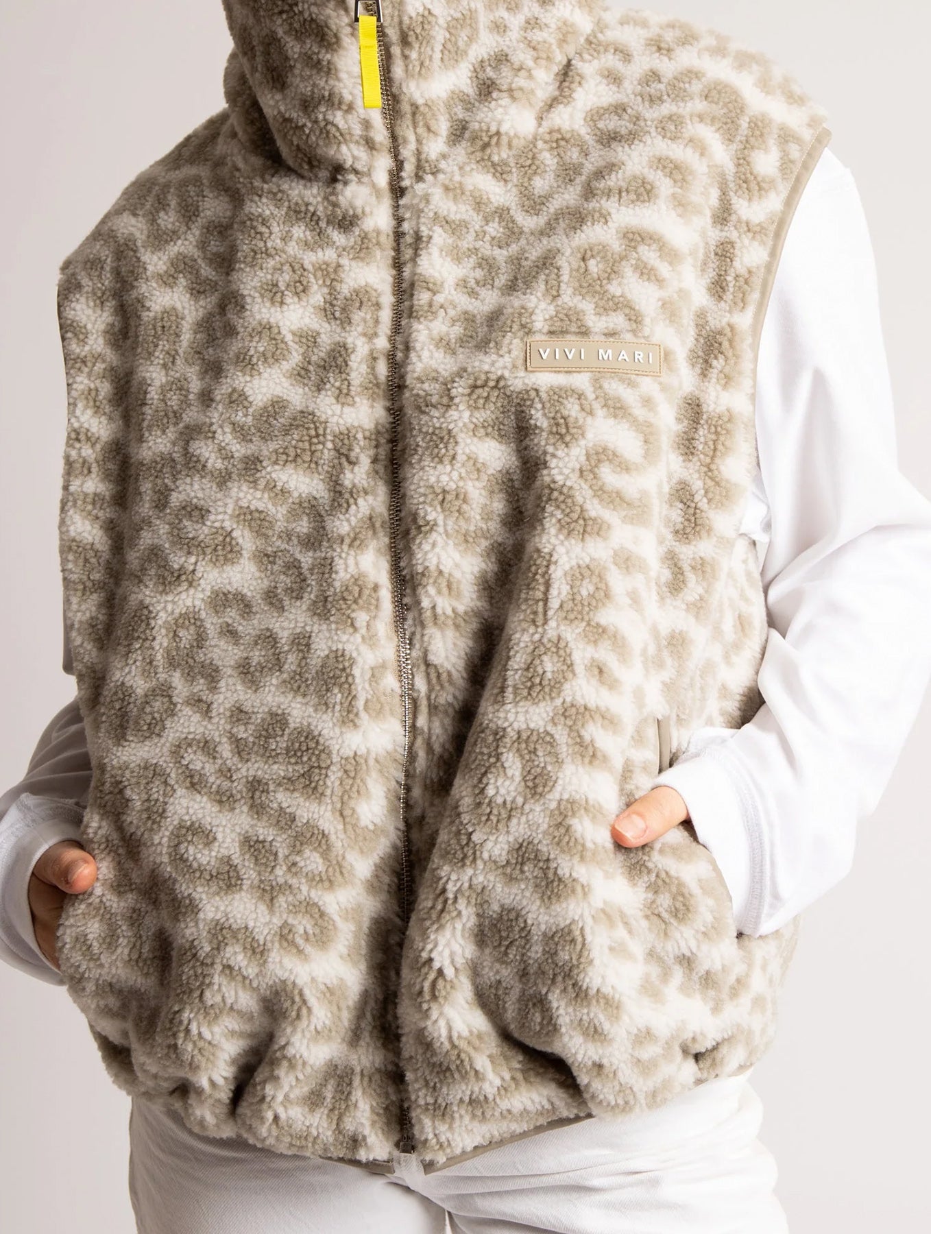 Reversible Bomber Vest - Stone/Leo Sand-Stone