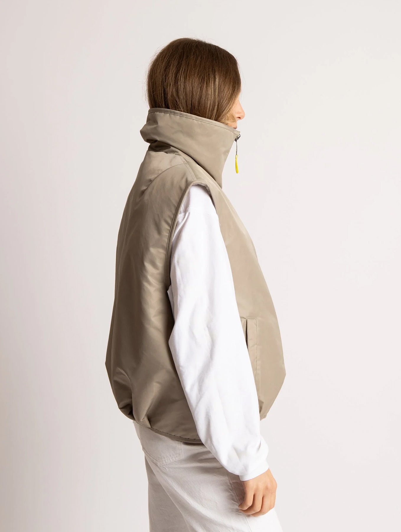 Reversible Bomber Vest - Stone/Leo Sand-Stone