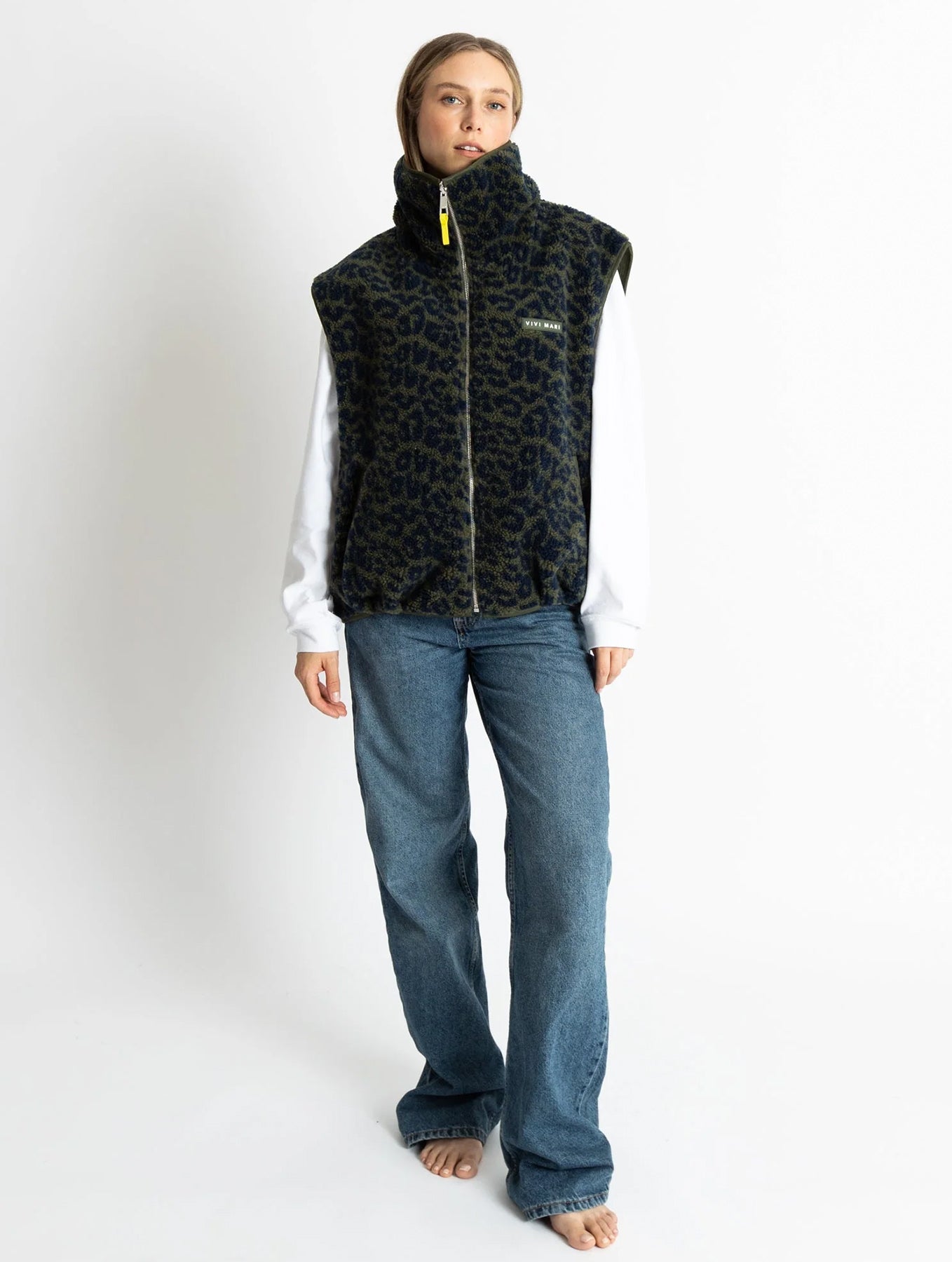 Reversible Bomber Vest - Olive/Leo Navy-Olive