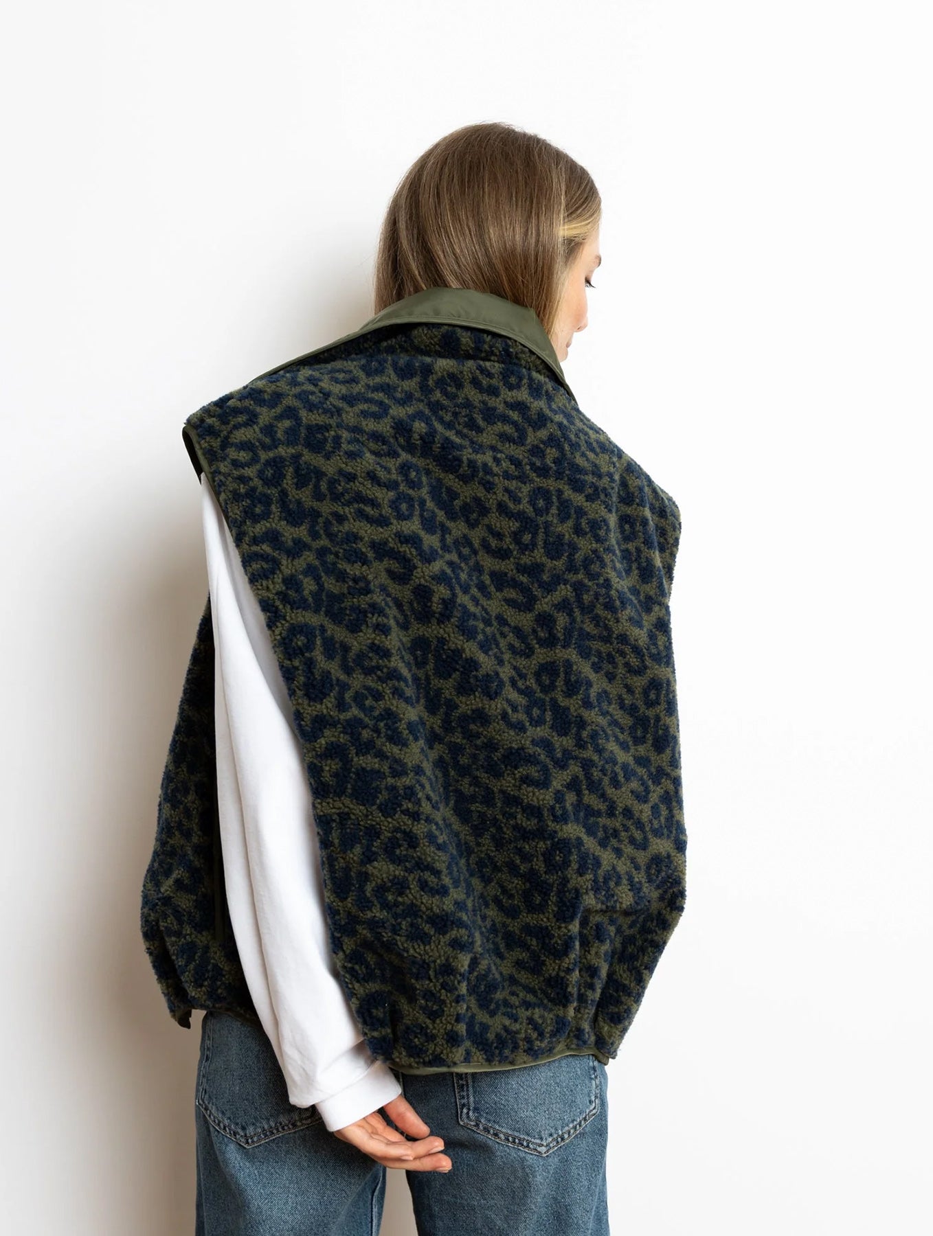 Reversible Bomber Vest - Olive/Leo Navy-Olive