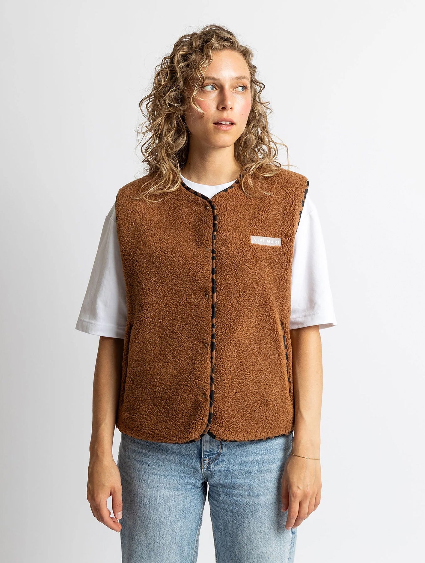 Teddy Fleece Vest - Caramel
