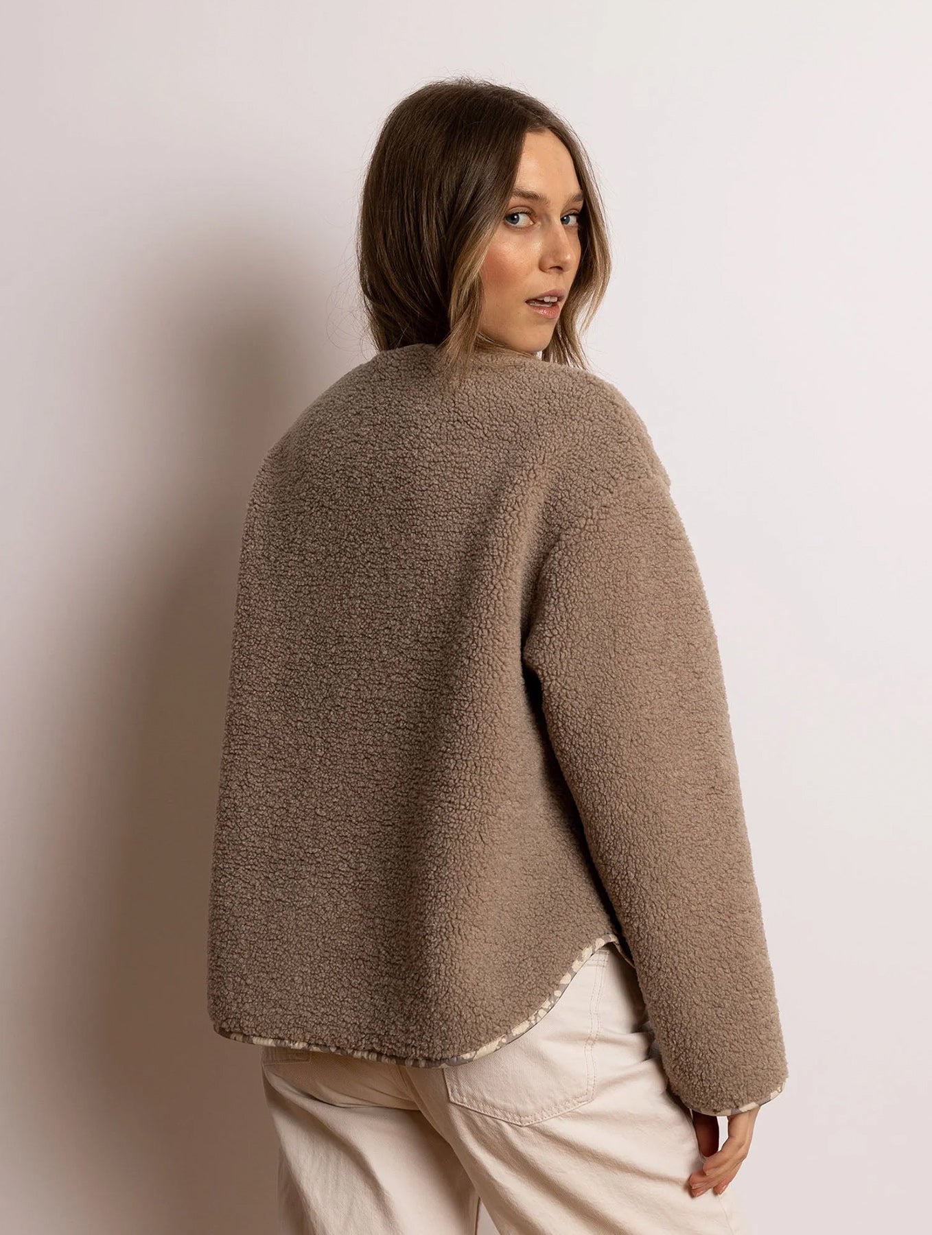 Teddy Fleece Jacket - Mushroom