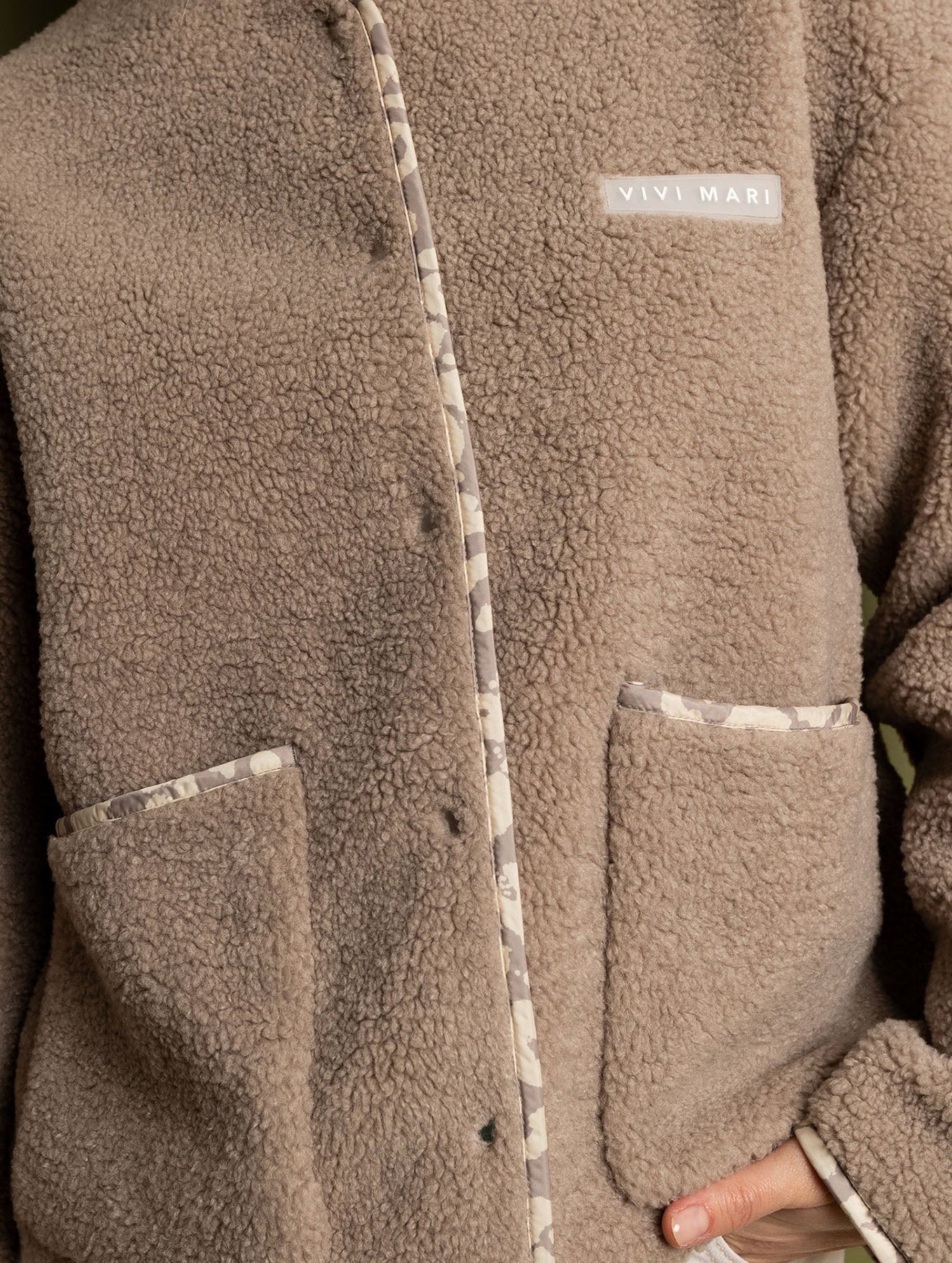 Teddy Fleece Jacket - Mushroom