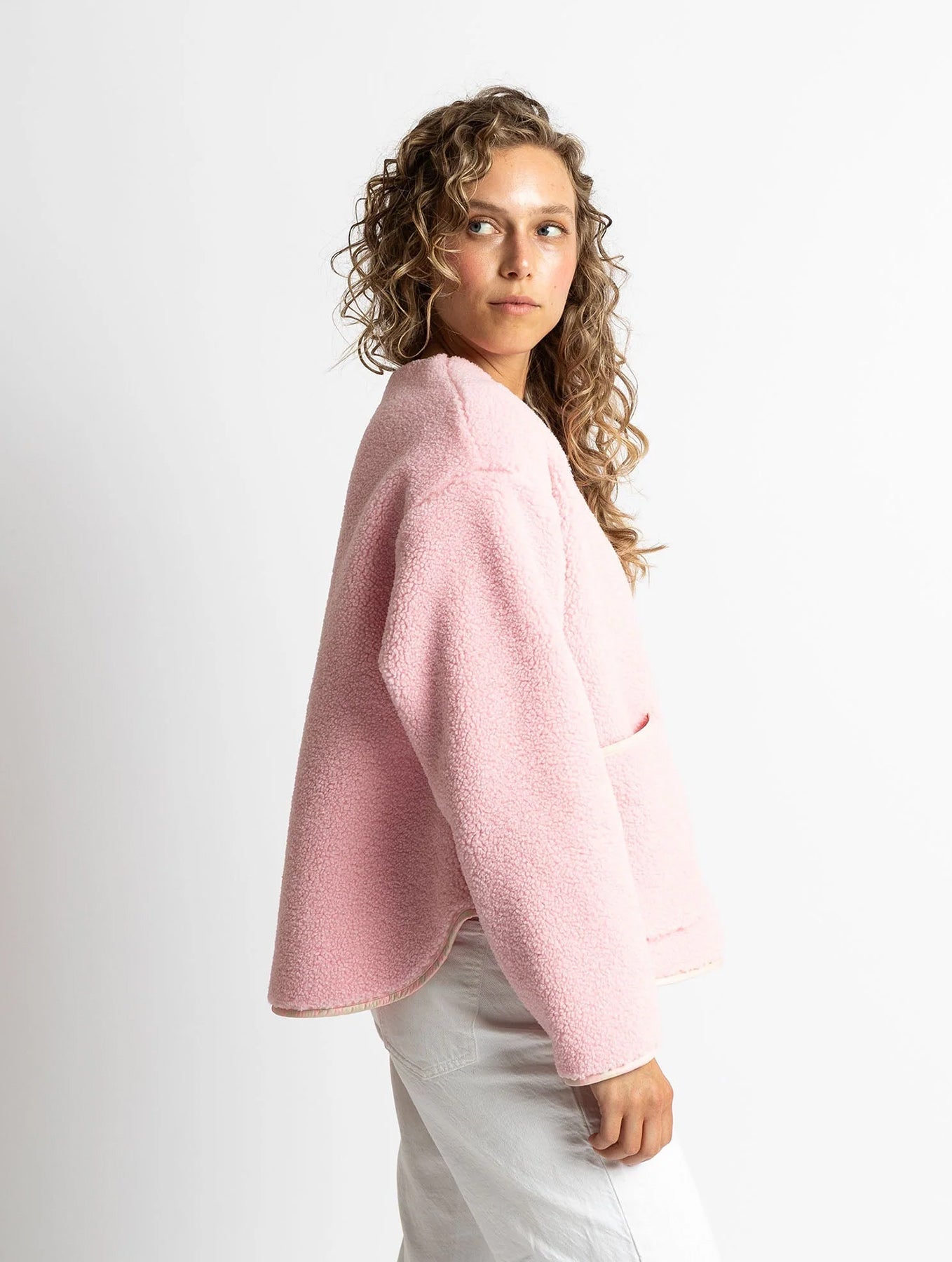Teddy Fleece Jacket - Candy Pale Pink