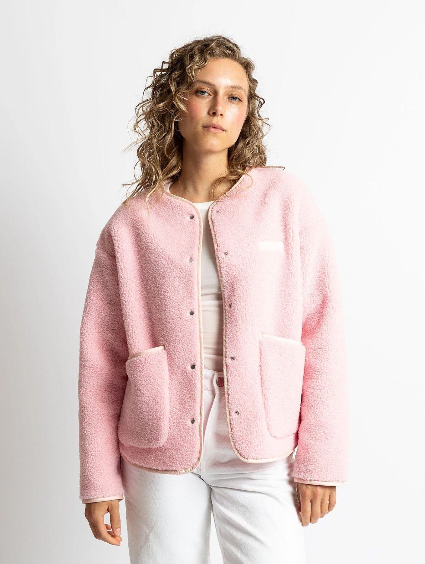 Teddy Fleece Jacket - Candy Pale Pink