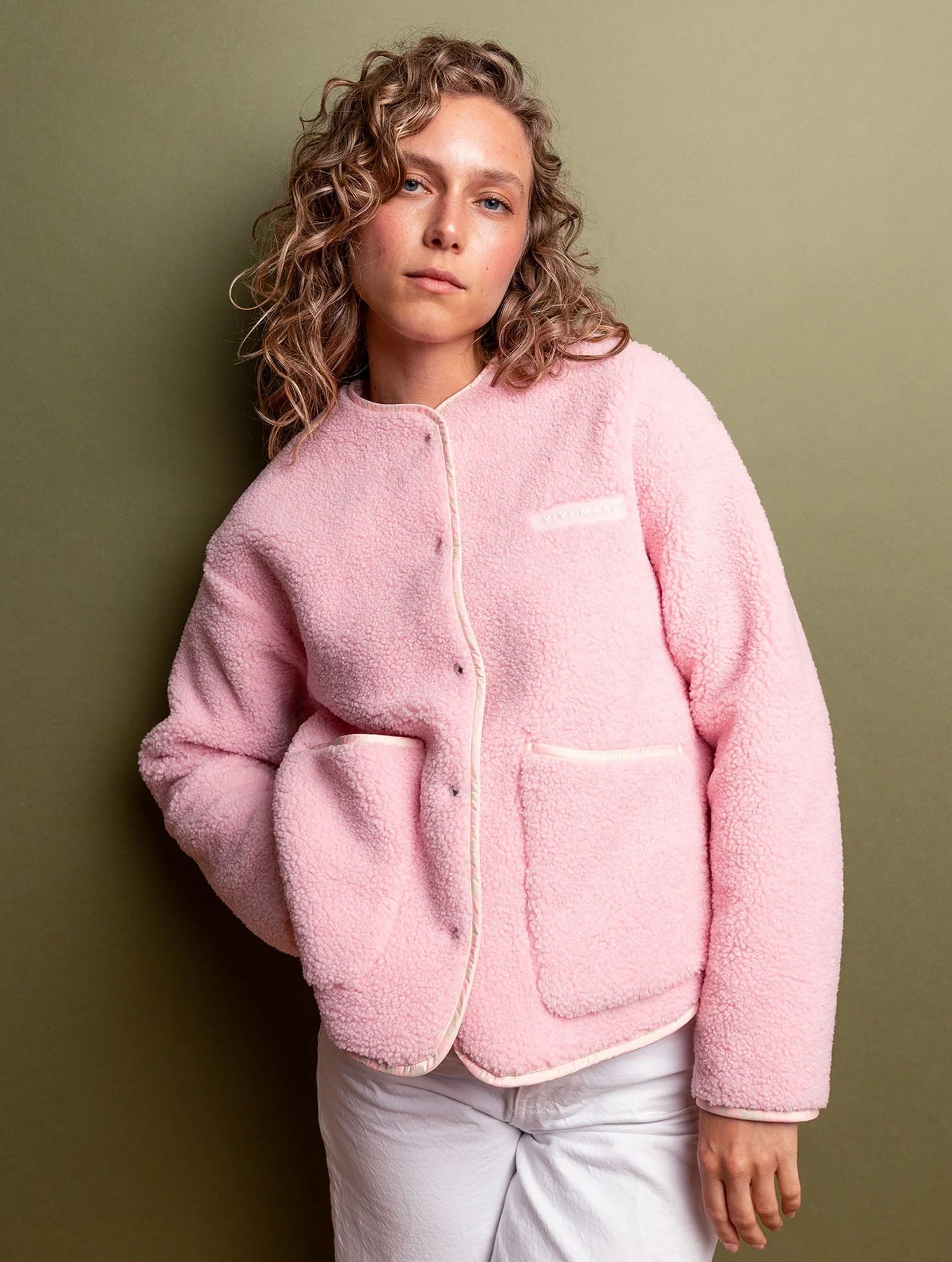 Teddy Fleece Jacket - Candy Pale Pink