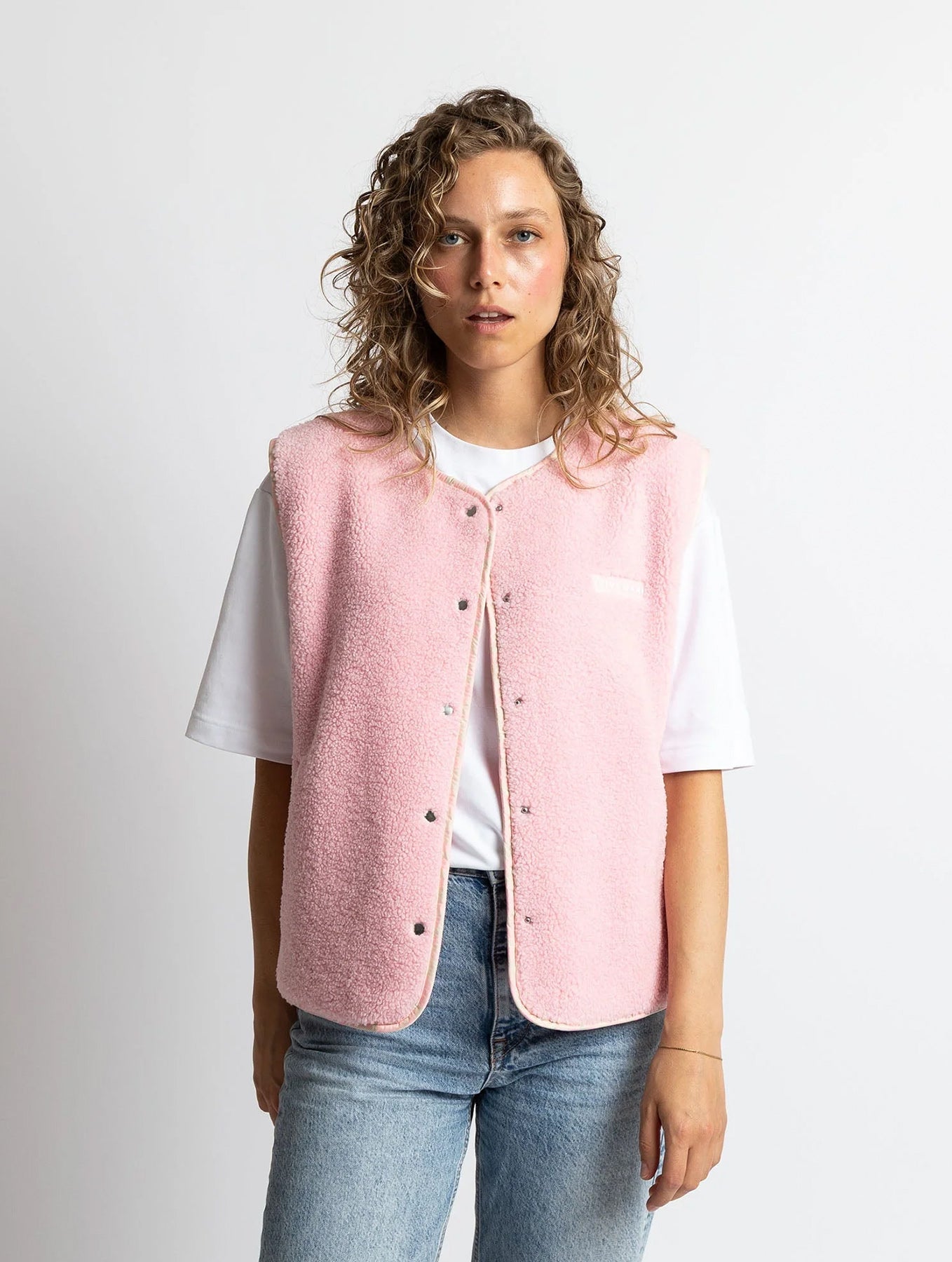 Teddy Fleece Vest - Candy Pale Pink