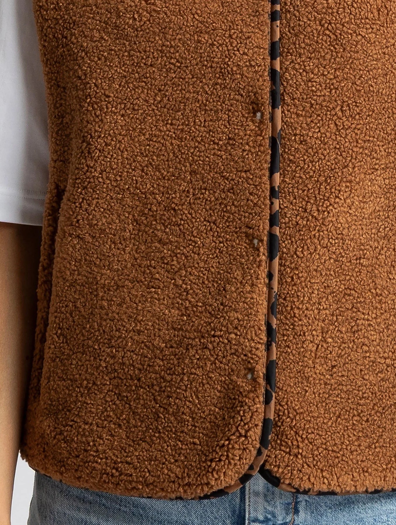 Teddy Fleece Vest - Caramel