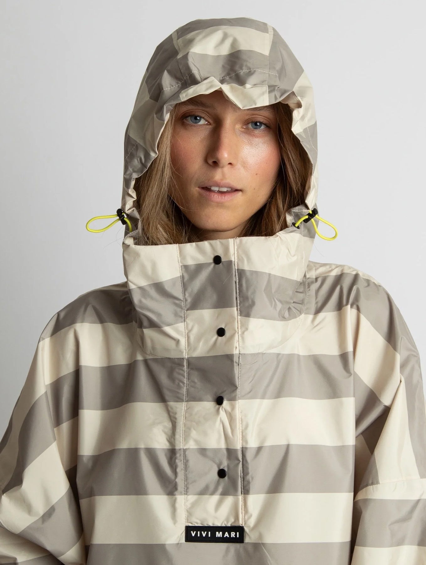 Raincoat Bold Stripes - Mushroom/Sand