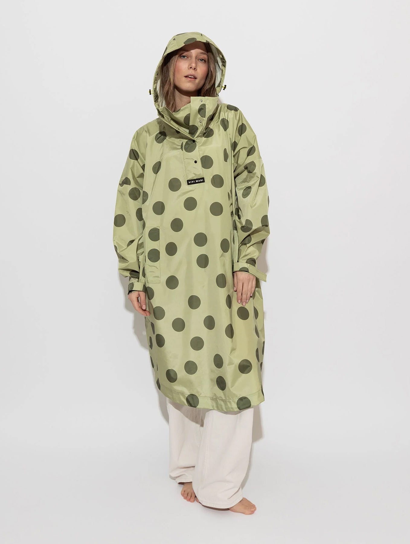 Raincoat - Dots Pale Olive/Olive