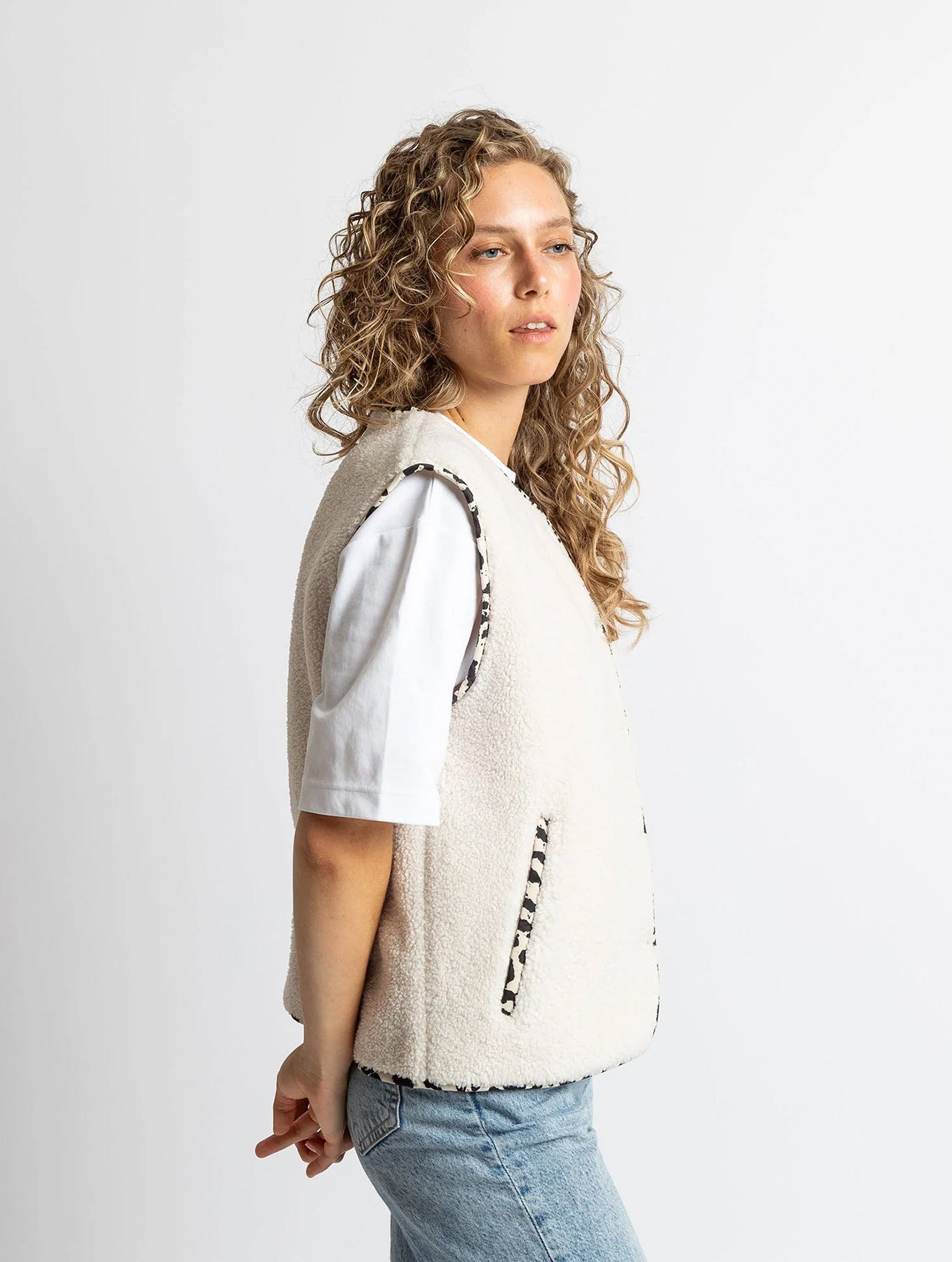 Teddy Fleece Vest - Sand