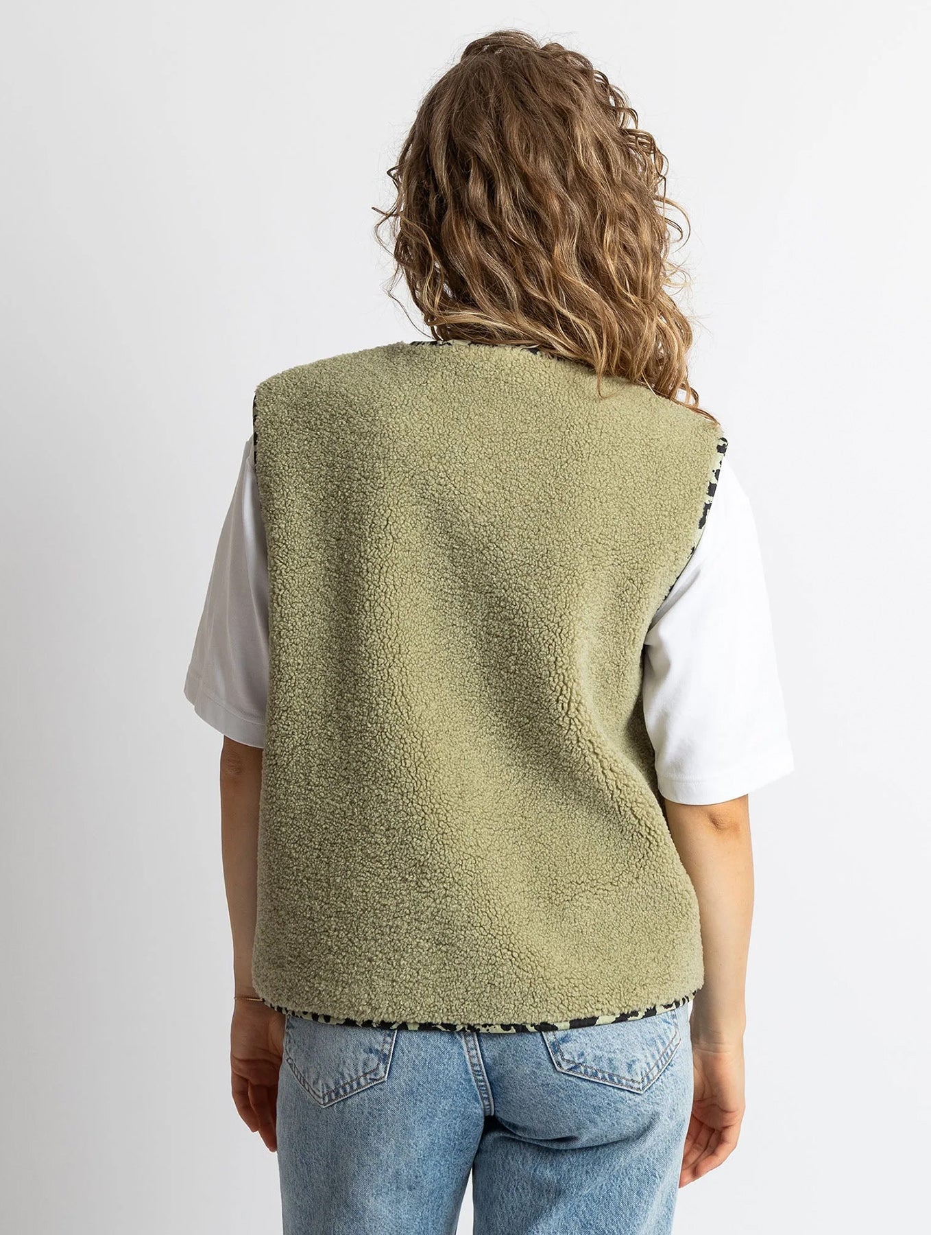 Teddy Fleece Vest - Pale Olive