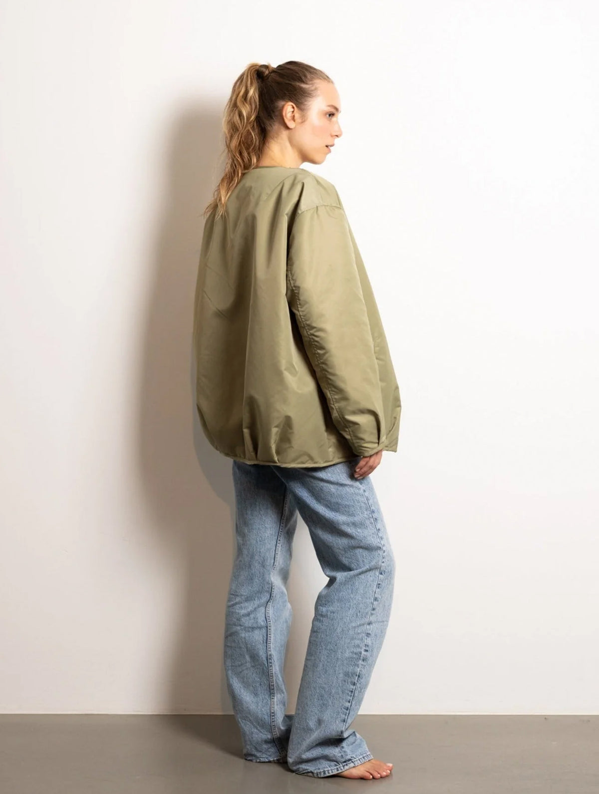 Reversible Bomber Jacket - Pale Olive/Sand